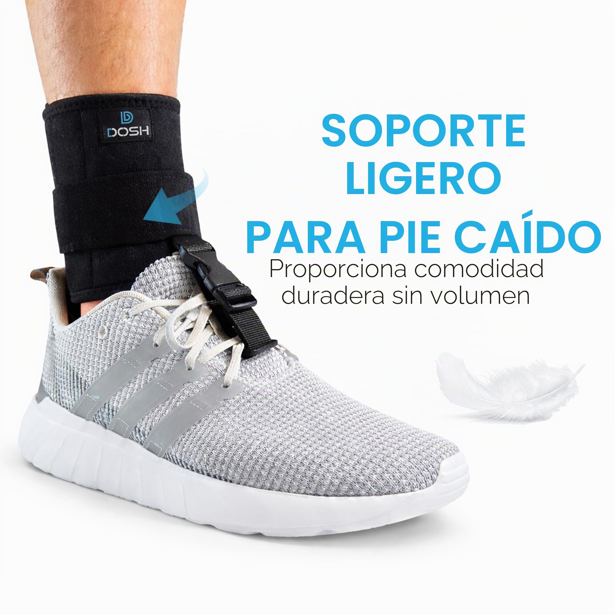 Dosh AFO Ortesis de pie caído para caminar, férula AFO para pie caído con zapatos, ortesis de tobillo para pie caído (negro)