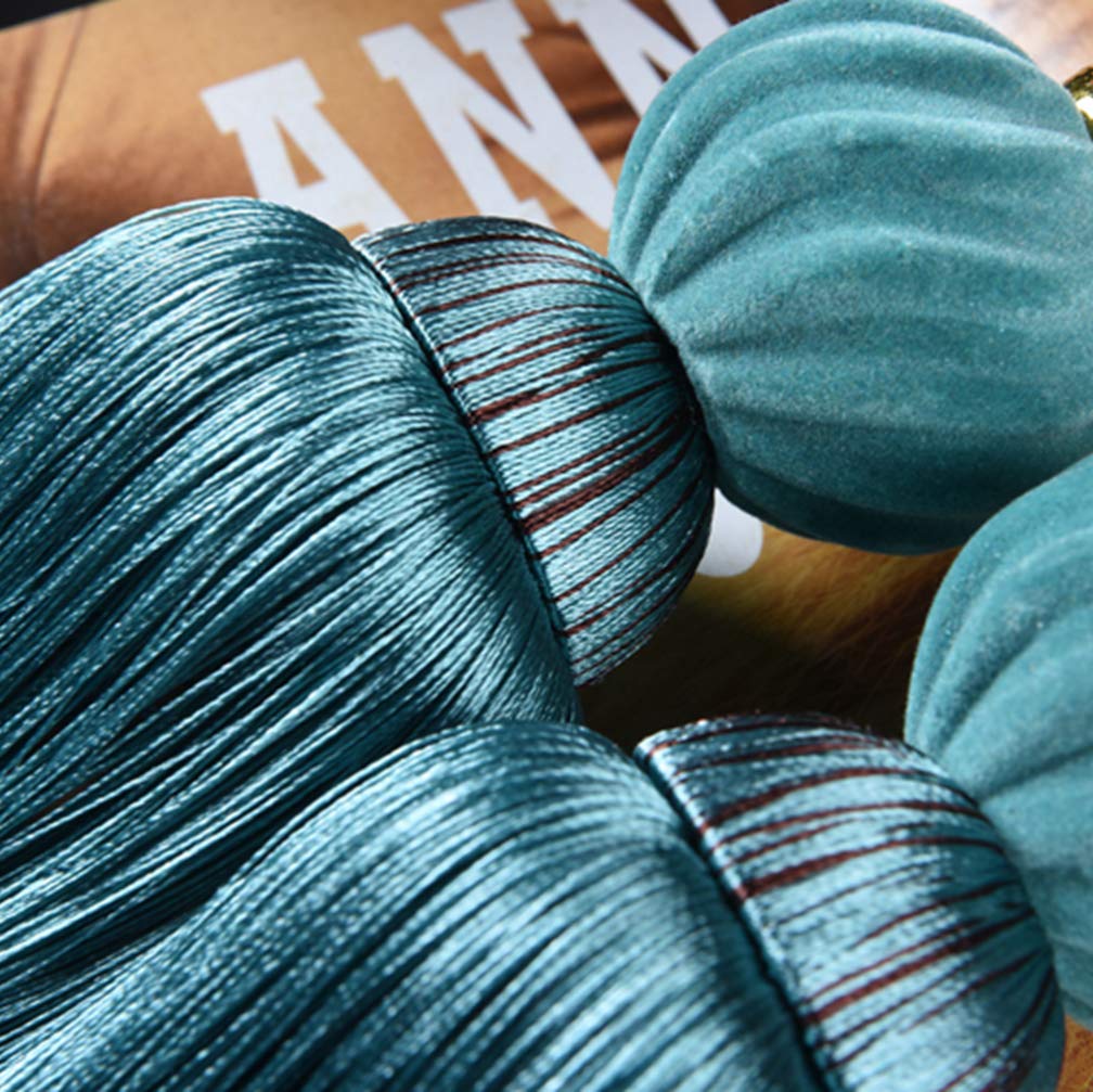 1 paire d'embrasses de rideaux à pompons uniques en forme de citrouille à suspendre - Pinceaux - Accessoires de draperie (riz)