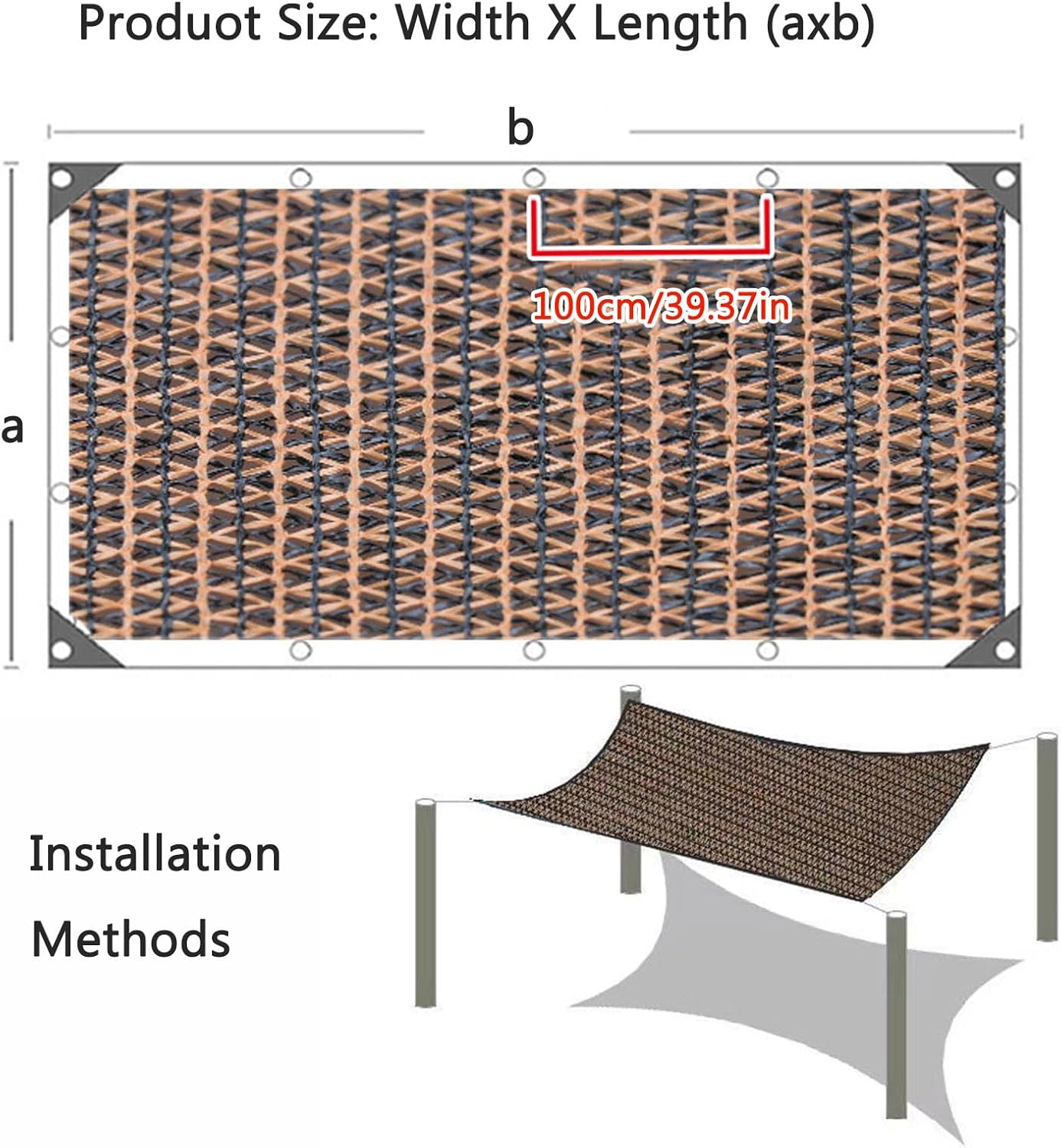 85% UV Block Outdoor Shade Cloth 12x30m - Grommeted Sun Shade Fabric Canopy for Garden, Patio, Pergola, Greenhouse - Breathable UV Protection, Durable Cover