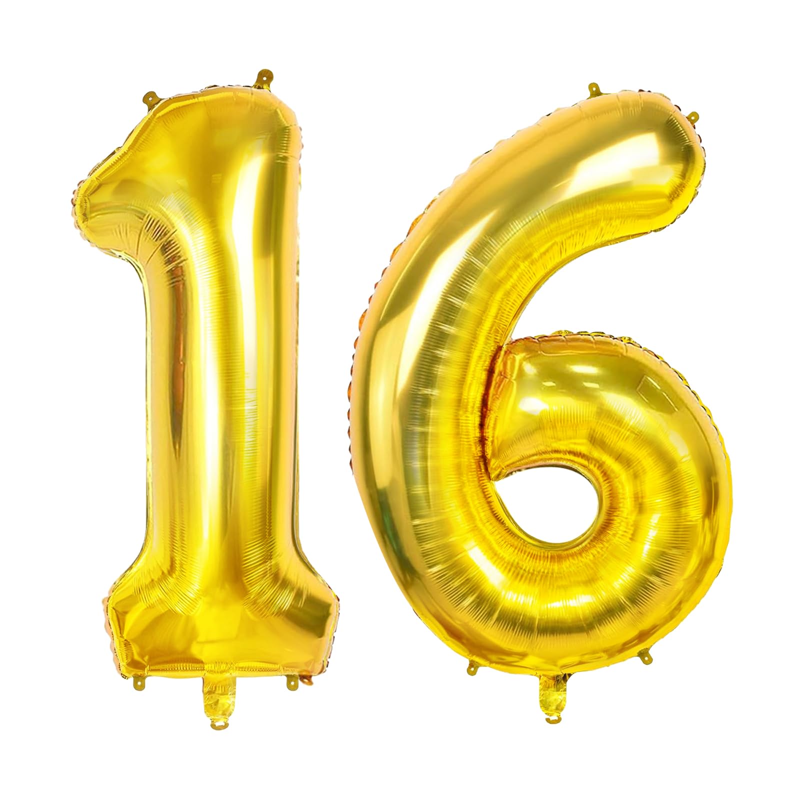 Photo 1 of Number 16 Balloons for 16th Birthday Party Decorations, 0-100 Large Gold Foil Helium Balloons for Girls and Boys, 40 Inch for 16 Year Old Anniversary Decorations