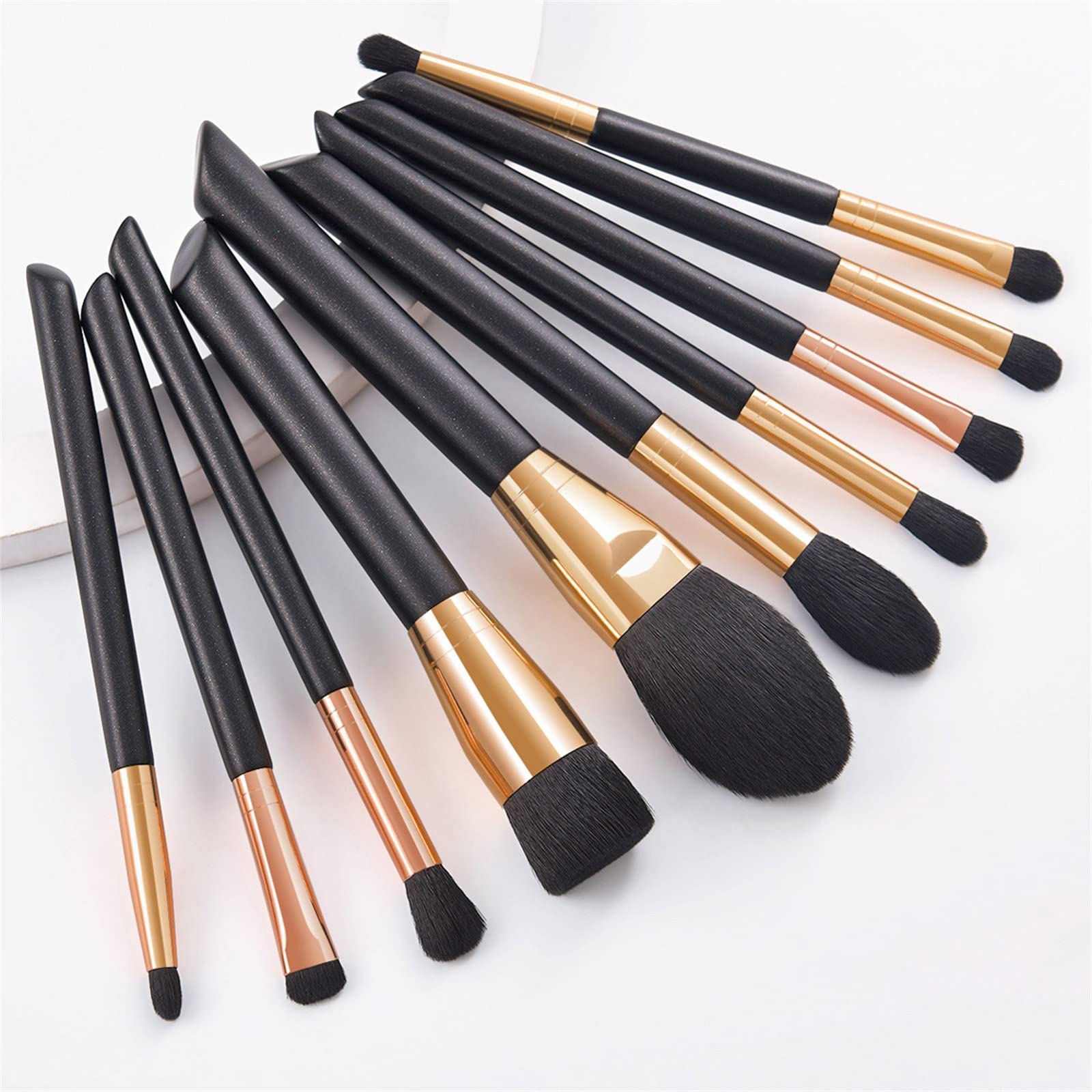Brocha de maquillaje sintética avanzada, para base de maquillaje, polvos, sombras de ojos, pinceles de maquillaje, cosméticos, para cejas, sombras de ojos, polvos, brillo de labios, paquete de 10 broc