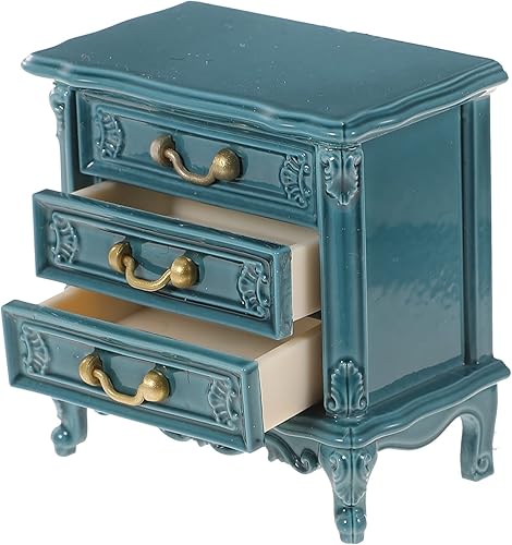 Zerodeko Mini gabinete de tocador de juguetes escala 1 12, gabinete de movimiento de madera, gabinete para dormir, mini muebles modelo miniatura de