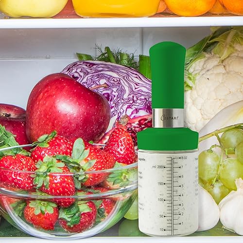 Miniatura 8 de Coctelera de aderezo para ensaladas botella de vidrio de borosilicato premium con inserto mezclador  Licuadora de aderezo para ensalada a prueba de