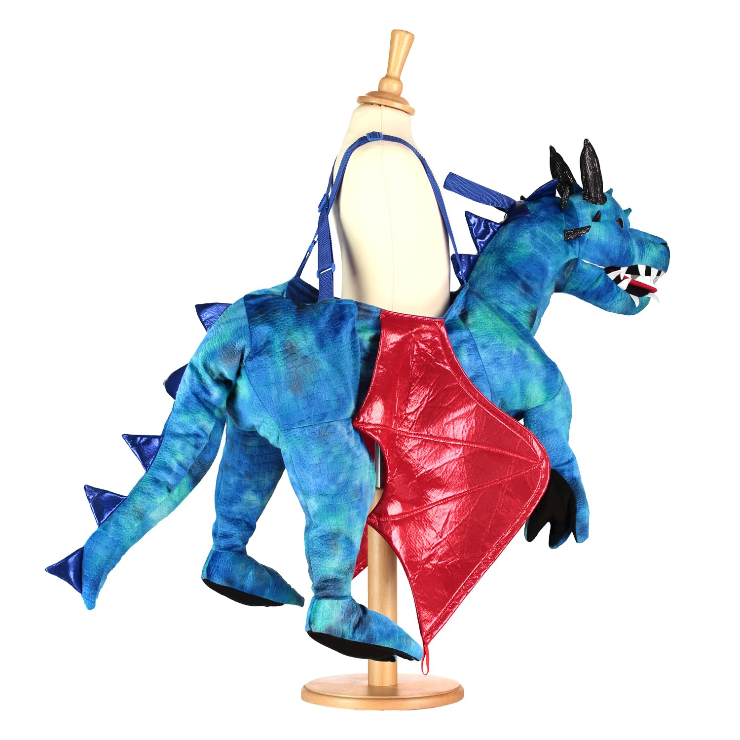 amscan RDR Dragon Ride-On kostium, chłopcy, dziewczęta, niebieski/zielony, dziecko 3 lata
