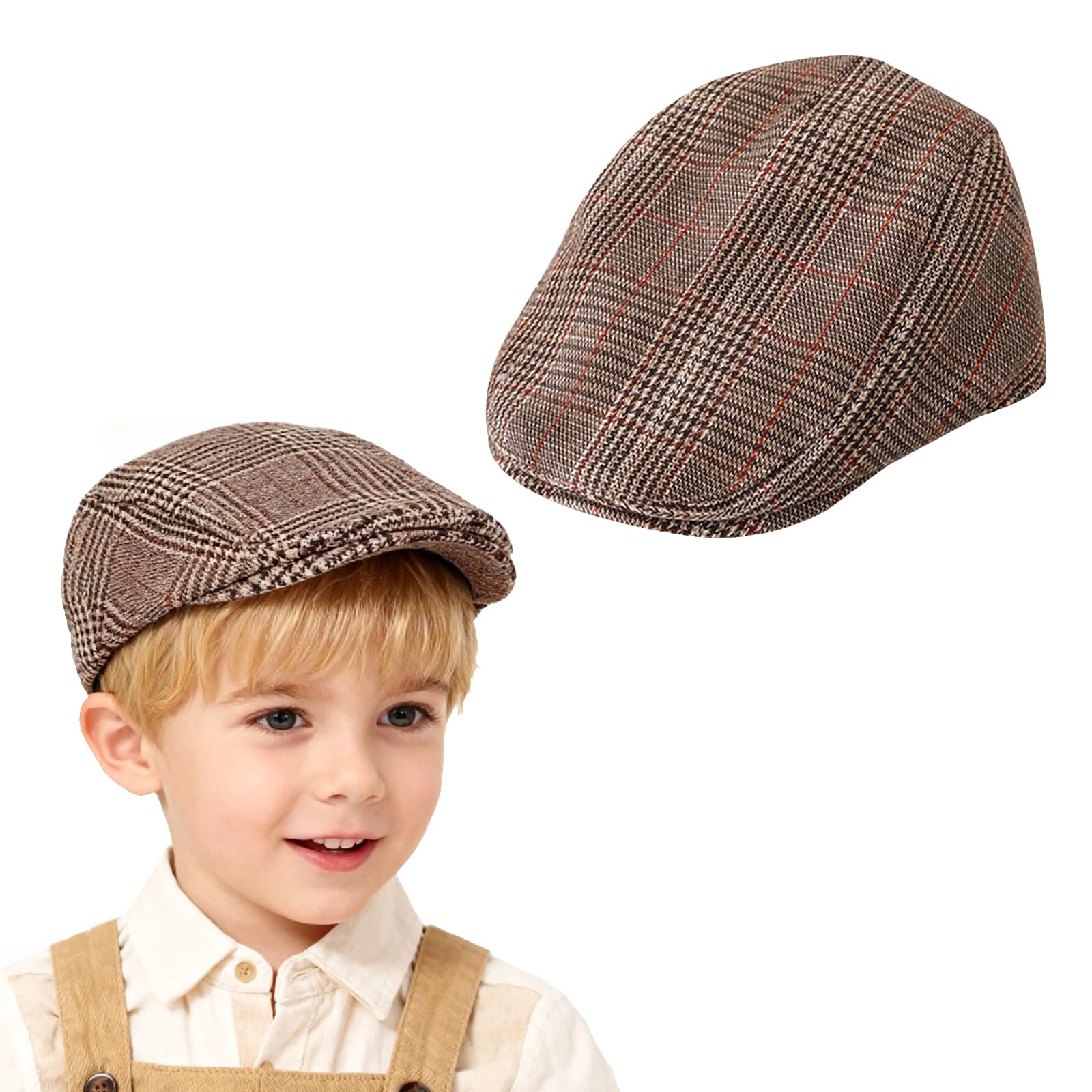 Gorra Plana para Niños y Niñas 2-4 Años de Edad, Vintage Marrón Gorra Infantil para Niño Pequeño Artista Sombrero Niños Gorra de Espectáculo Infantil para Uso Diario Escuela Jugar Disfraz Victoriano