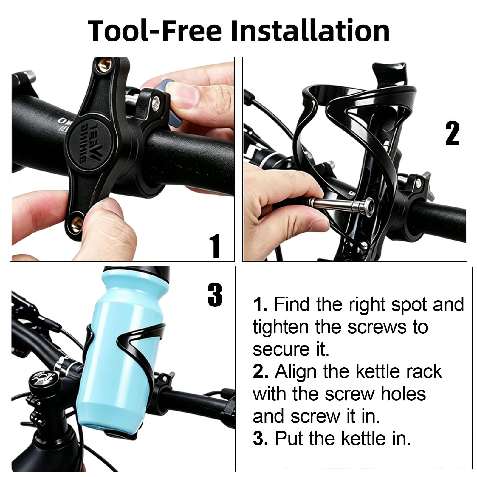 Soporte para localizador bajo el portabotellas, soporte de bicicleta discreto e impermeable con tornillos de seguridad, protección antirrobo para el localizador, montaje bajo la botella