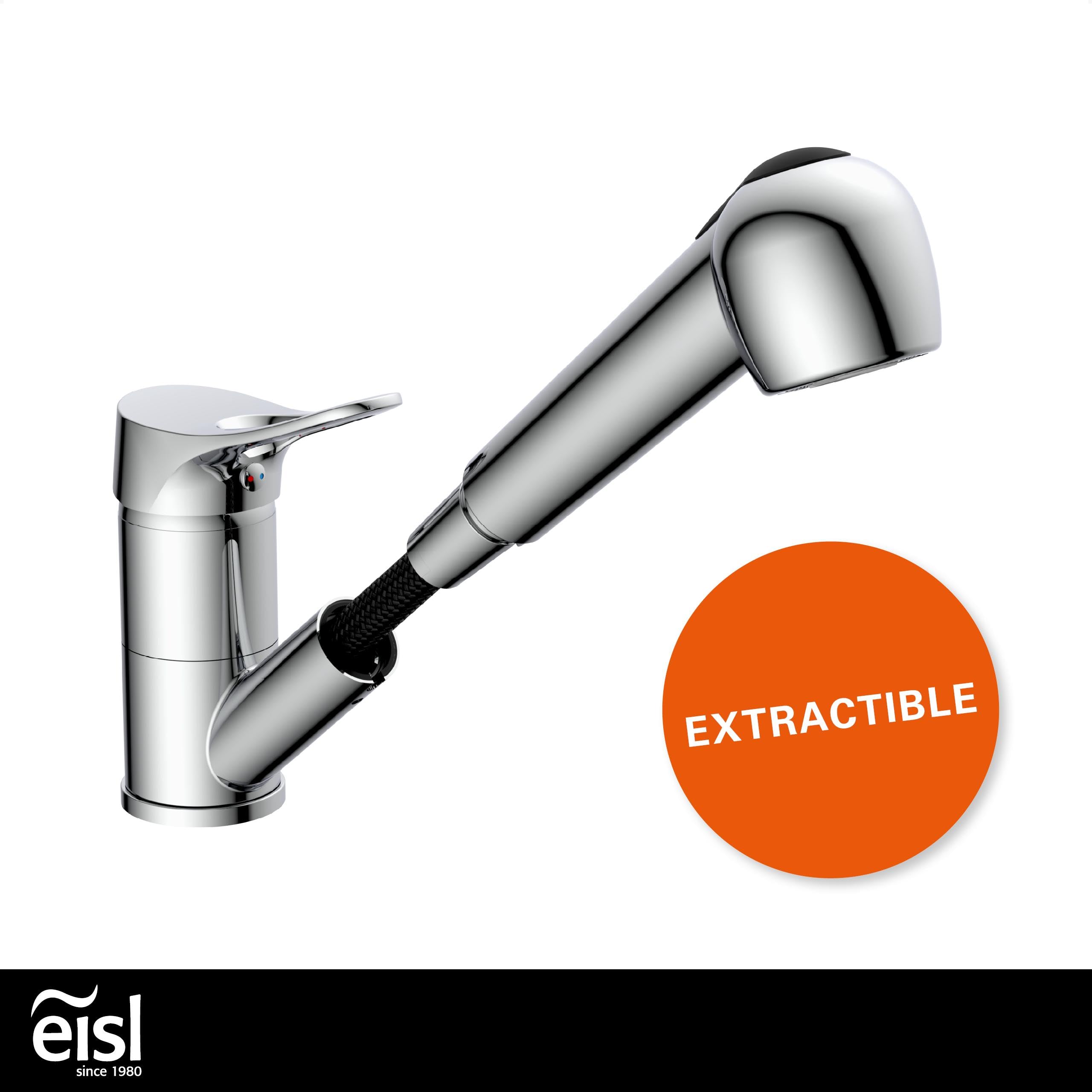 EISL Verona NI183VECR Robinet de cuisine, robinet de cuisine avec douchette extractible, robinet d'évier, chromé