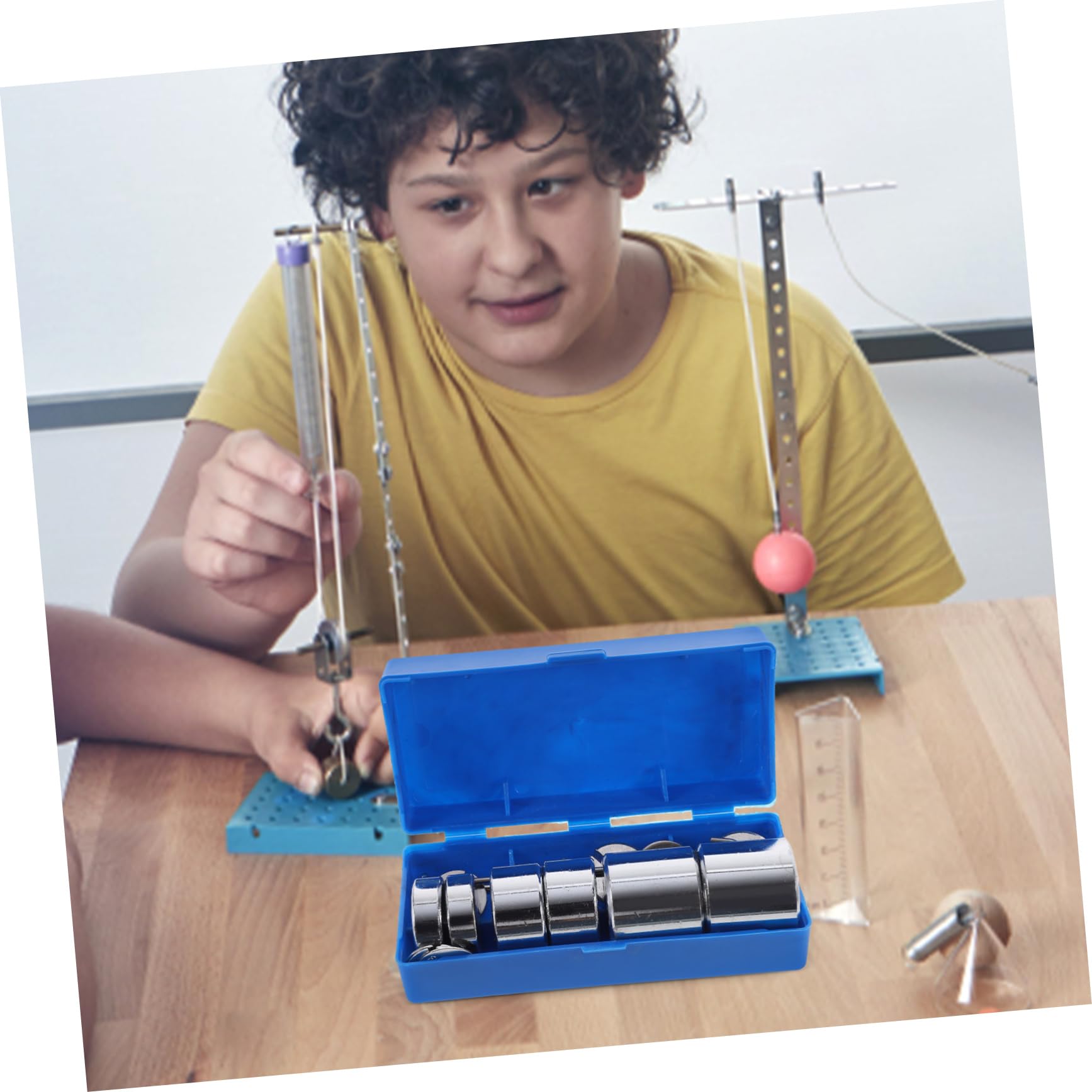 Set di e Dimostrazioni di Forza e Bilanciamento Strumenti in Metallo Fessurato Gancio in Metallo Argento, Strumenti per Laboratorio per Esperimenti di Fisica