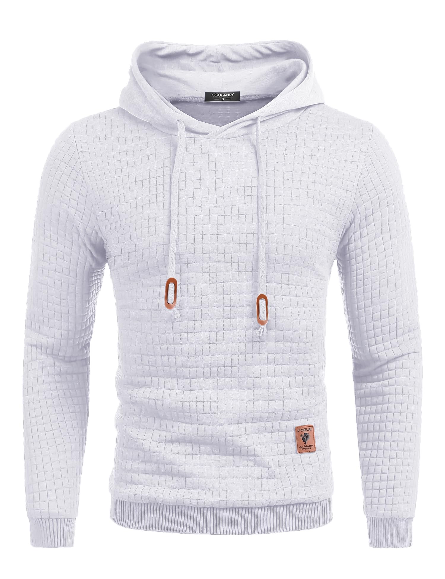 COOFANDY Felpa con Cappuccio da Uomo a Maniche Lunghe da Lavoro Pullover Jacquard a Quadri con Cappuccio