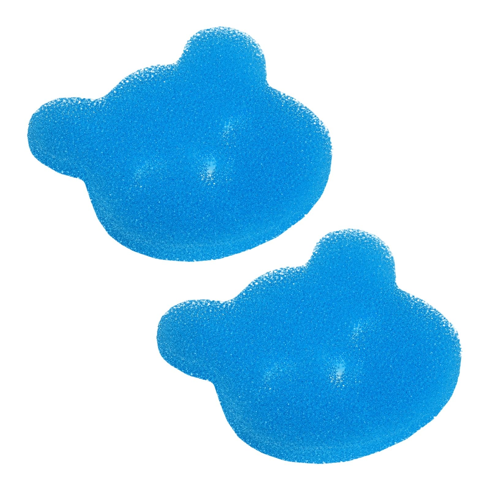M METERXITY 2-Pack Hot Tub Scum Absorber, 12x12 Cm/4.7x4.7 Inch Sponge Little Bear Pattern Scum Balls for Spa, Bathtub and Swimming Pool to Soak Up Oils Bathtub Accessories [Blue]