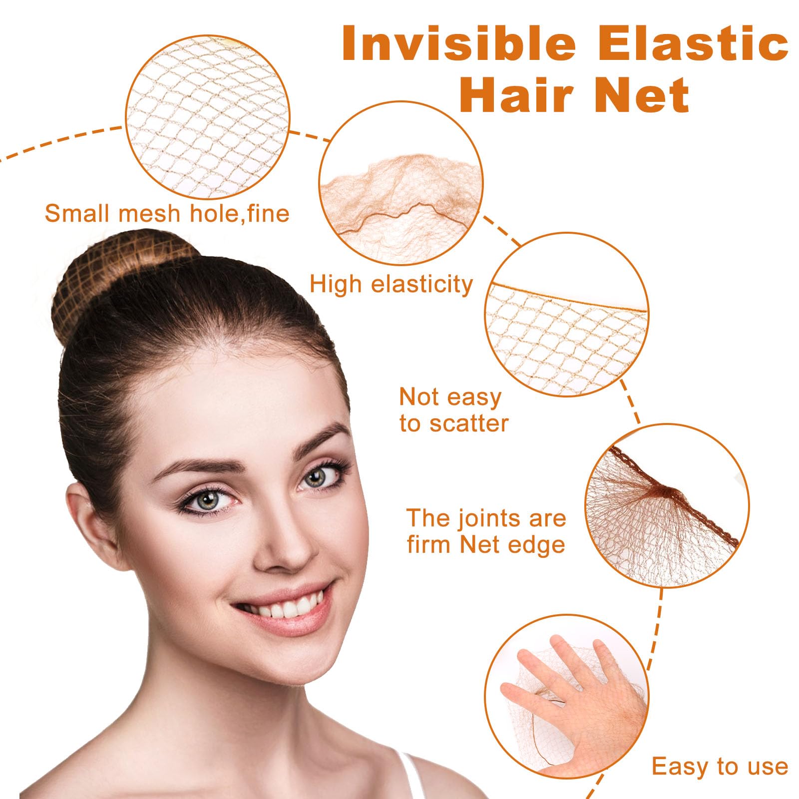 Pack Of 30 Invisible Hair Nets, Fine Mesh Ballet Bun Hair Net 4 thumbnail image