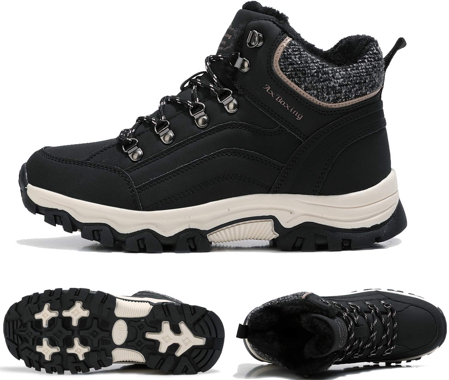 ARRIGO BELLO Donna Stivali da Neve Invernali Scarpe Allineato Pelliccia Caloroso Caviglia Piatto Stivaletti Sportive Boots Escursionismo 36-41