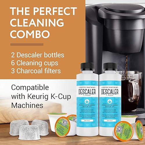 Miniatura 2 de IMPRESA Suministro para 6 meses Kit de mantenimiento de cafetera para máquinas Keurig Cápsulas, incluye descalcificador de café de 4 usos, 6