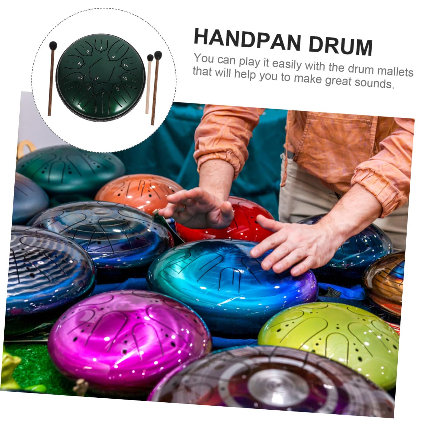 Lingua in Acciaio Note Verde Smeraldo Strumento Musicale Portatile per Principianti Adulti e Percussione per Educazione Musicale e Meditazione