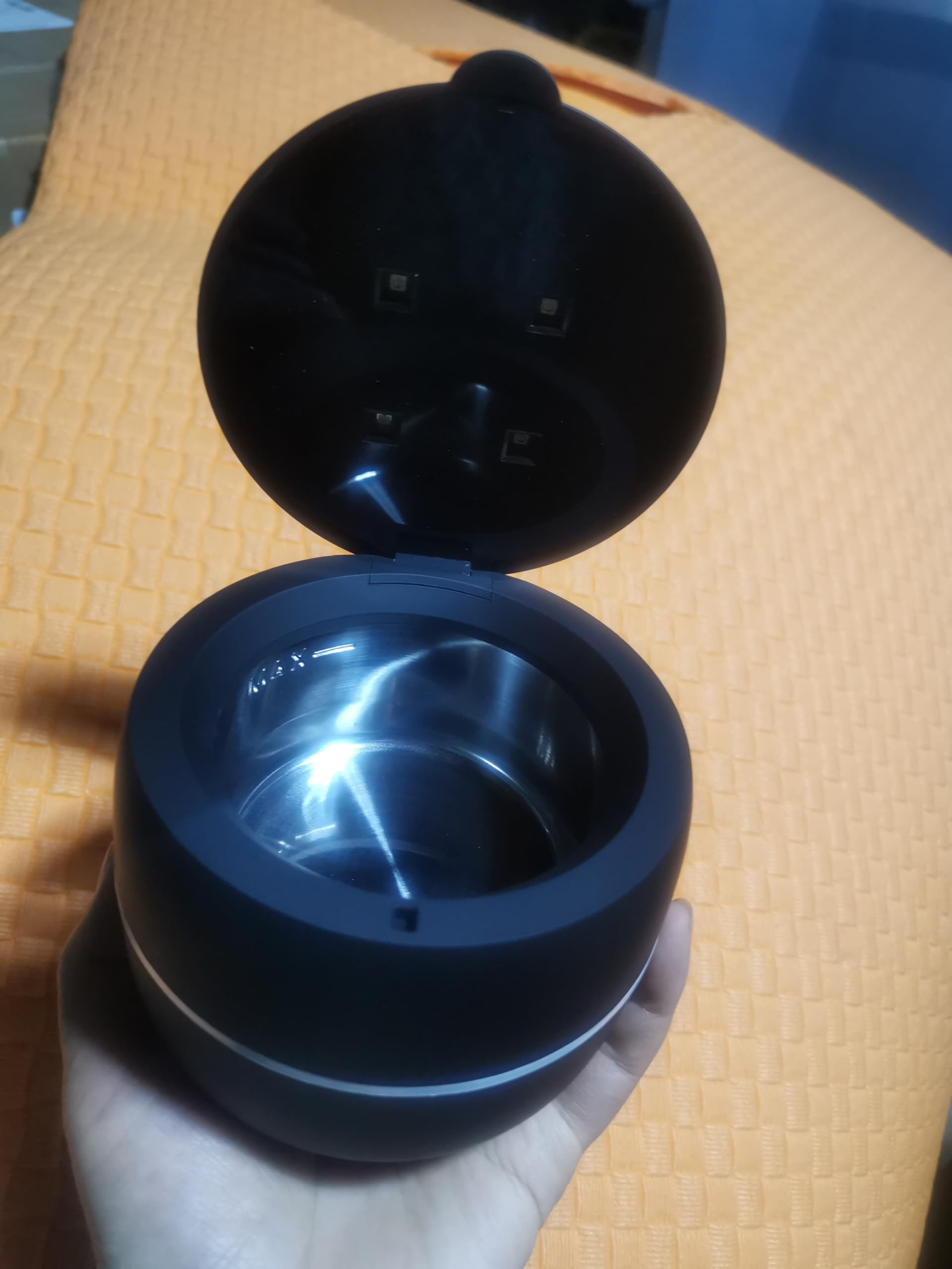 Dental Ultrasonic Cleaning False Teeth Aligner Retainer Mouth Guard Ultrasonic Denture Cleaner with Automatic Breathing Light (Black)