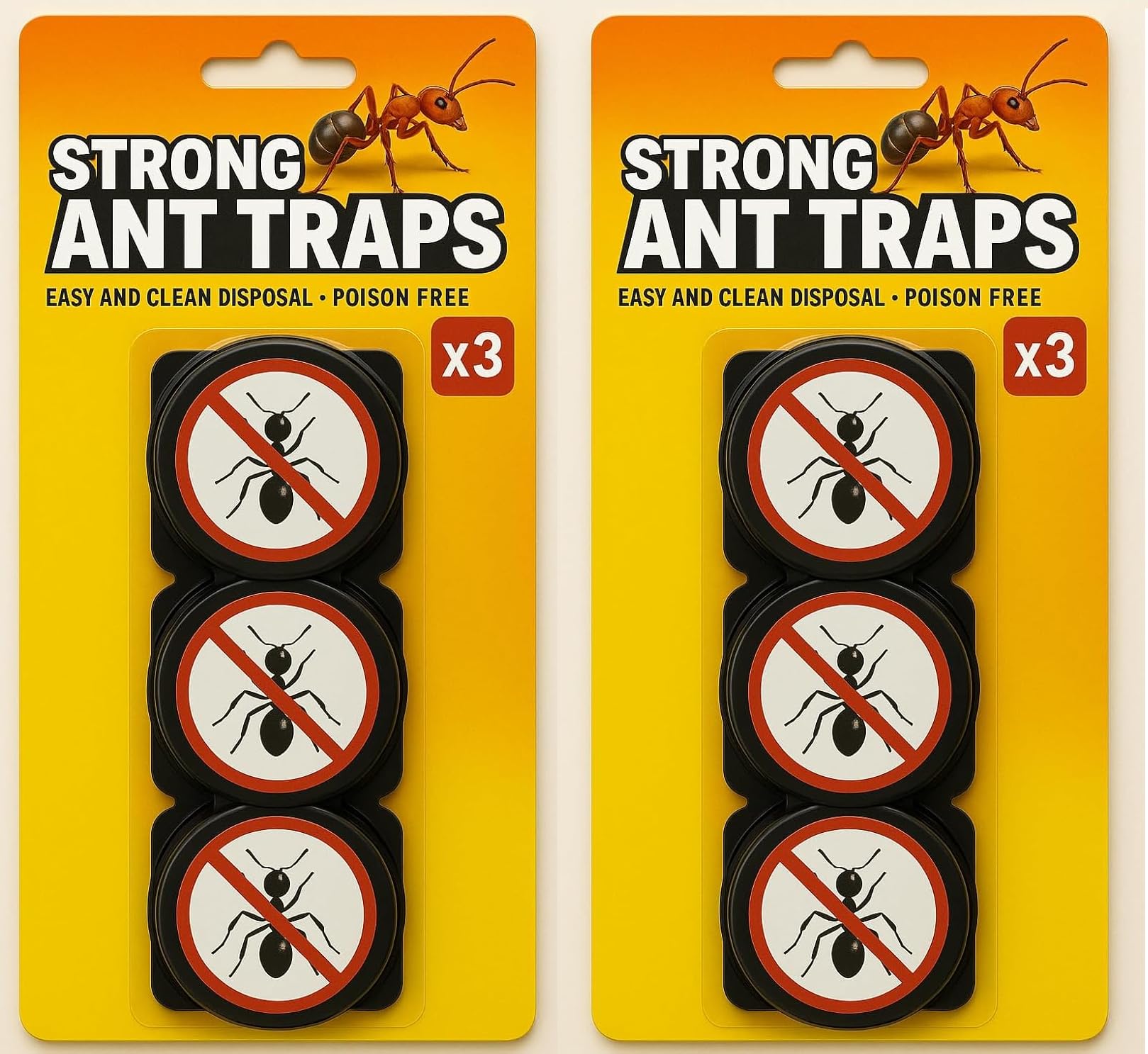 6pk Ant Killer Bait Stations Traps - Destroy Ants & Creepy Crawly Pests, Black