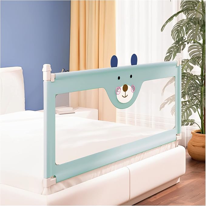 Occuwzz® Toddlers Bed Rails Cute Bear Extra Long Swing Down Baby Bed