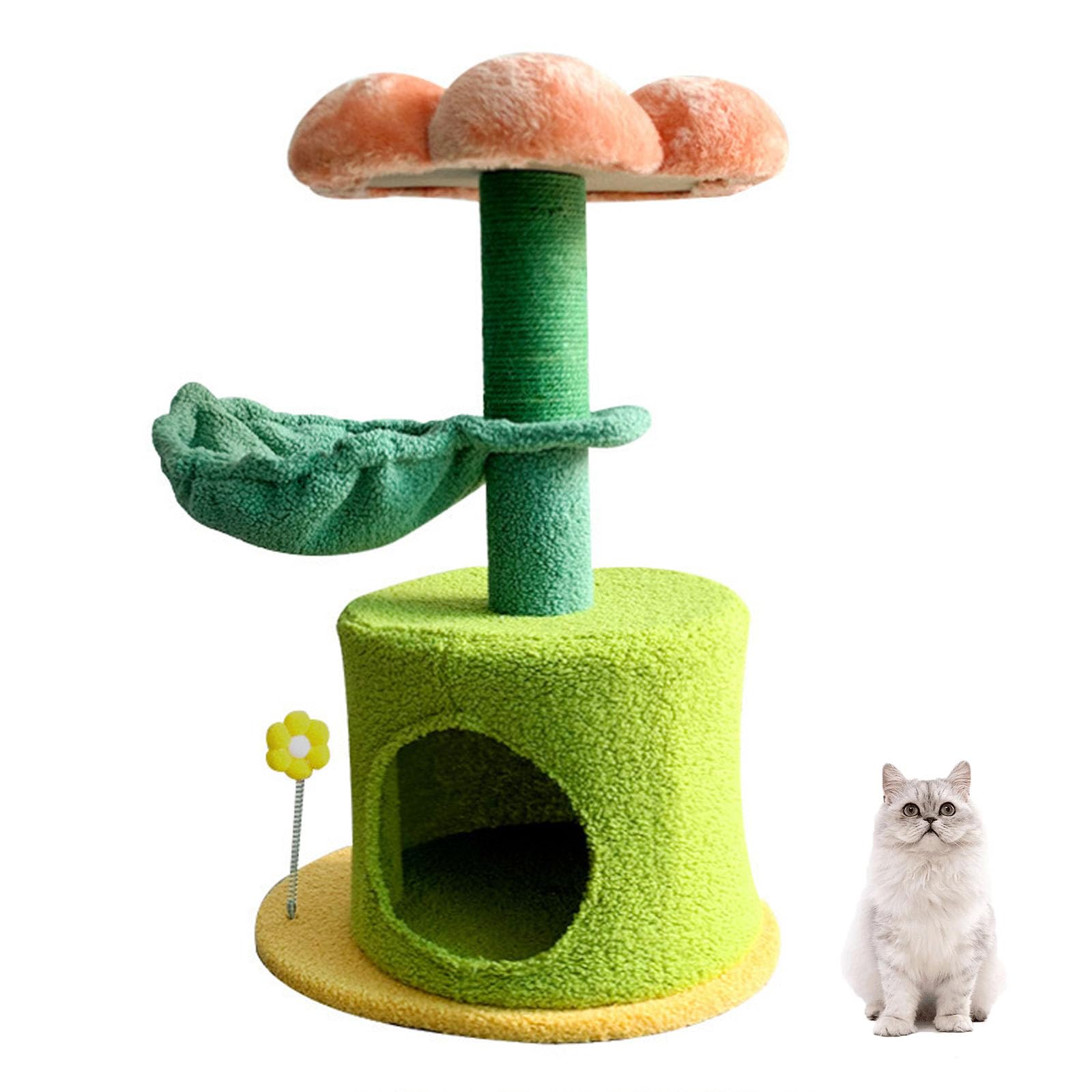 Tour pour chat stable avec griffoir en sisal et cachette surélevée