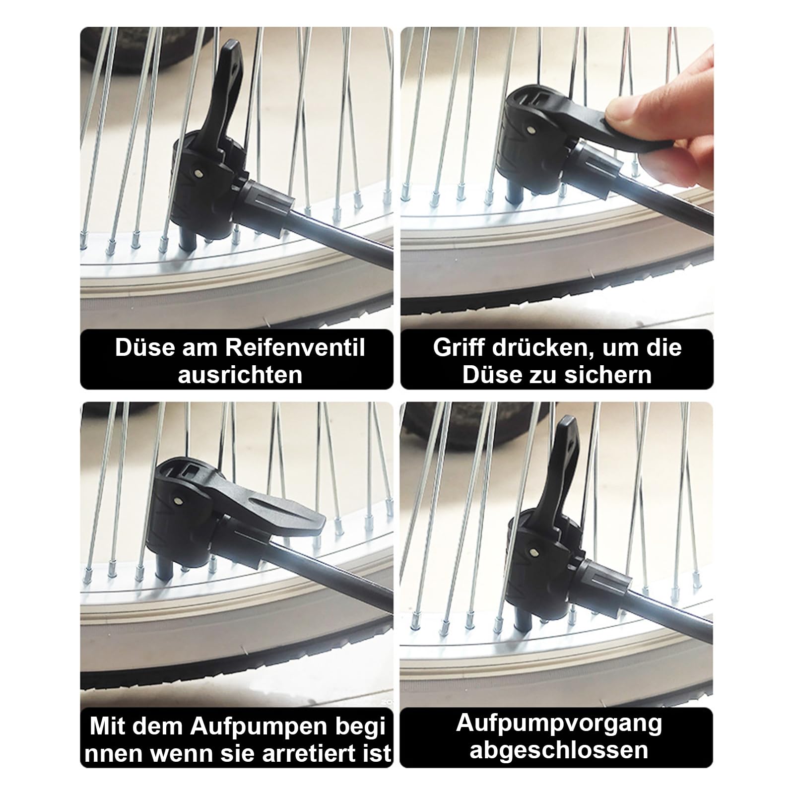 Fahrradpumpe für Alle Ventile – Luftpumpe mit Manometer (160 PSI) für Presta- & Schrader-Ventile, Robuste Bauweise für Einfache Handhabung, Fahrrad zubehör Pumpe Luft Standpumpe für Ball