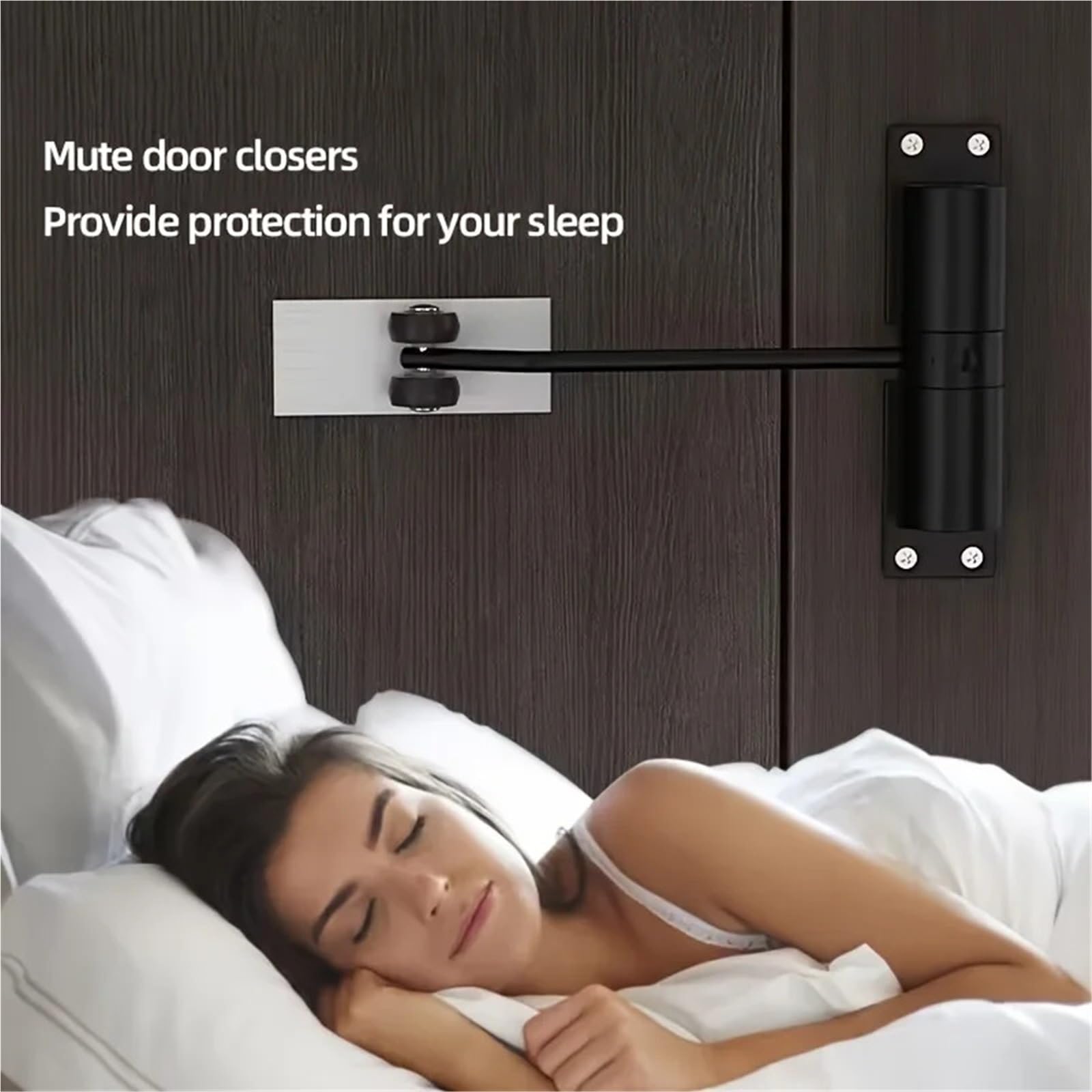 Chiudiporta automatico regolabile for carichi pesanti da 2 pezzi con molla di sicurezza hardware for mobili for porte Costruzione Per Porte(WHITE)