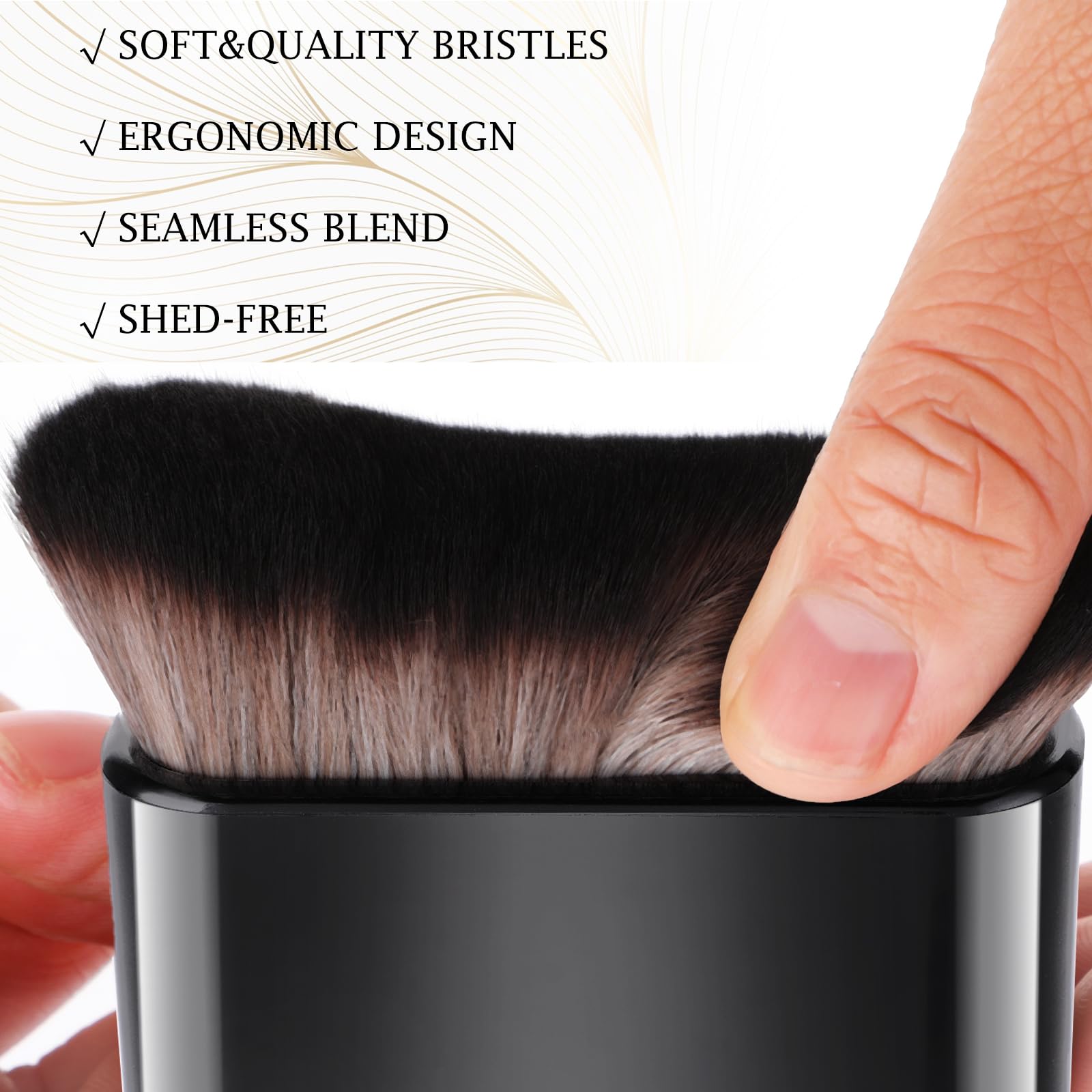 Amabro 2 Stück Body Brush,7.6x6.8 cm Kabuki Pinsel,Bräunungspinsel Bronzer Foundation Make Up Rouge Pinsel Flacher Puderpinsel für Selbstbräuner Gesicht Selbstbräunungs Körper Flüssige
