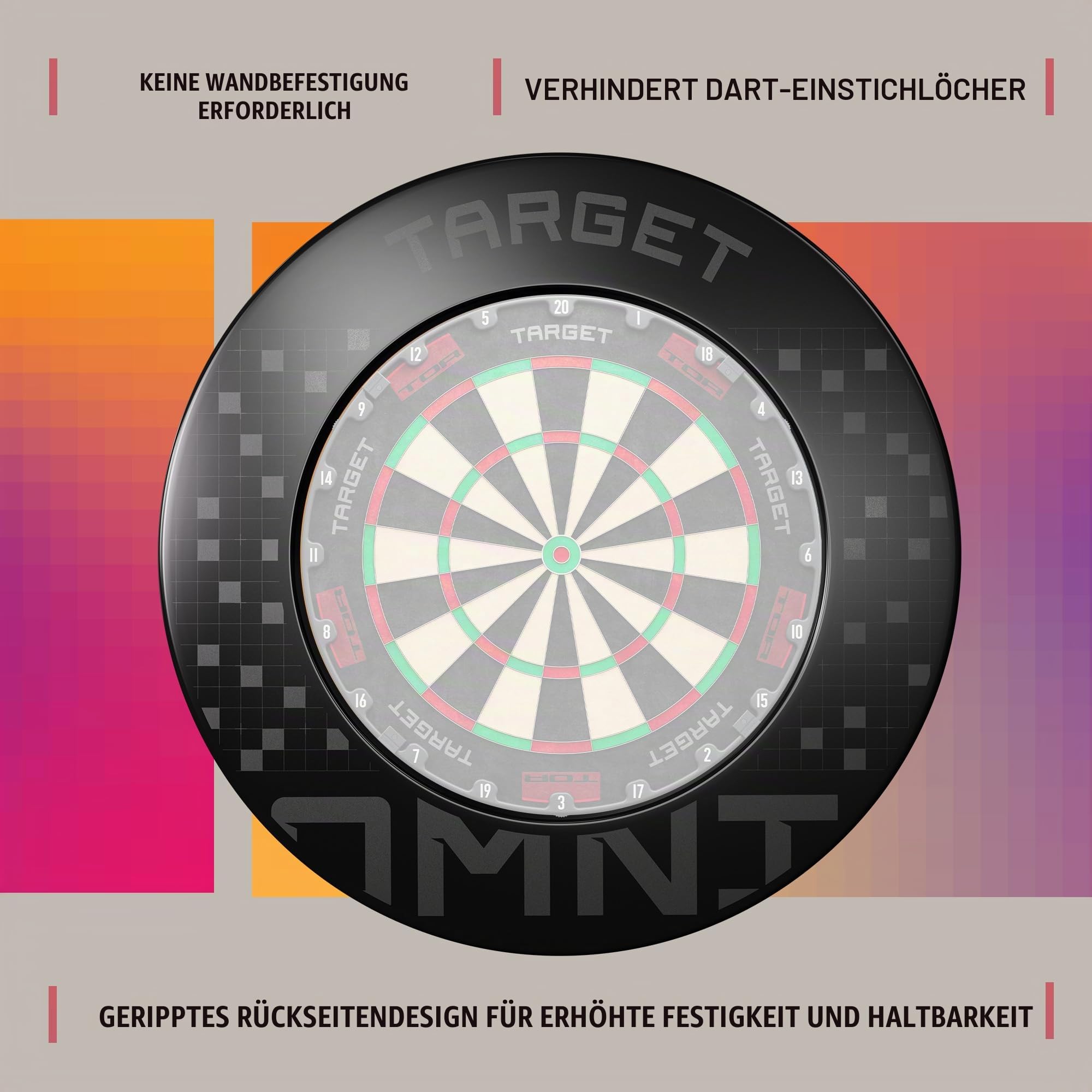 Target Darts Omni Ultimate Home Set up | Automatisches Punktesystem mit Wandschutz und Tor-Dartscheibe | LED-Beleuchtungssystem | 90% Wolframstahl-Dartpfeile und Nr. 6 K-Flex