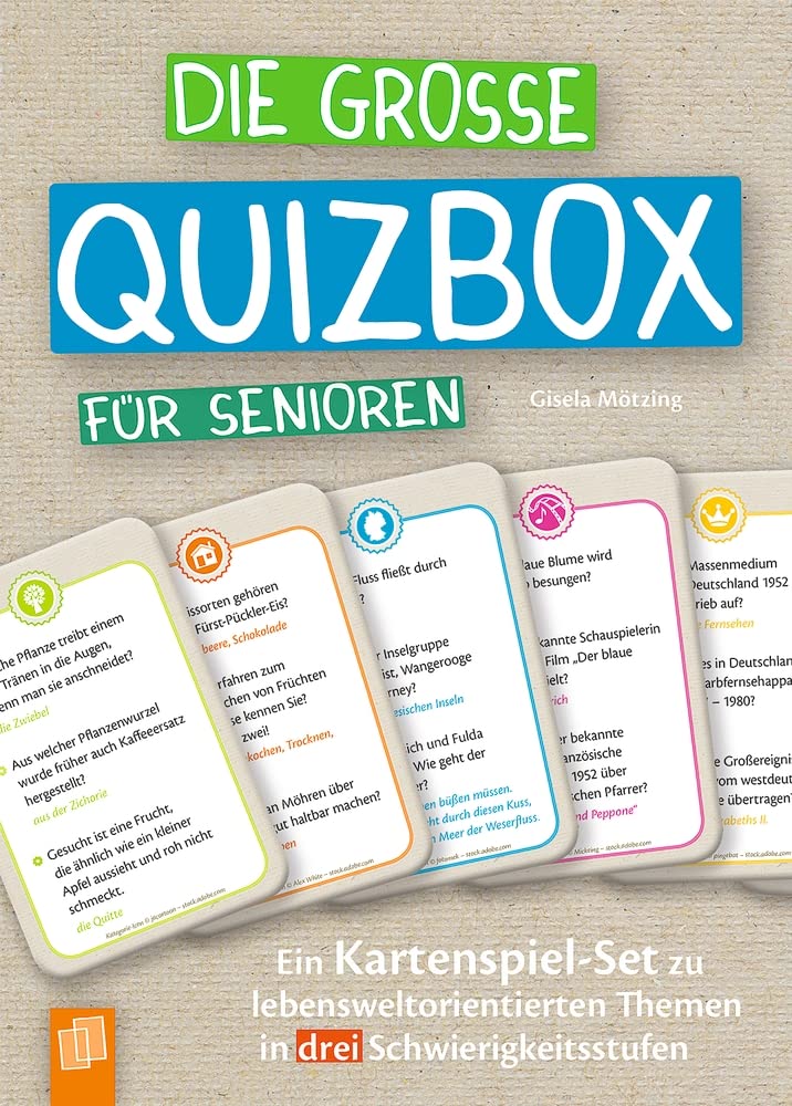 Die große Quizbox für Senioren: Ein Kartenspiel-Set zu lebensweltorientierten Themen in drei Schwierigkeitsstufen
