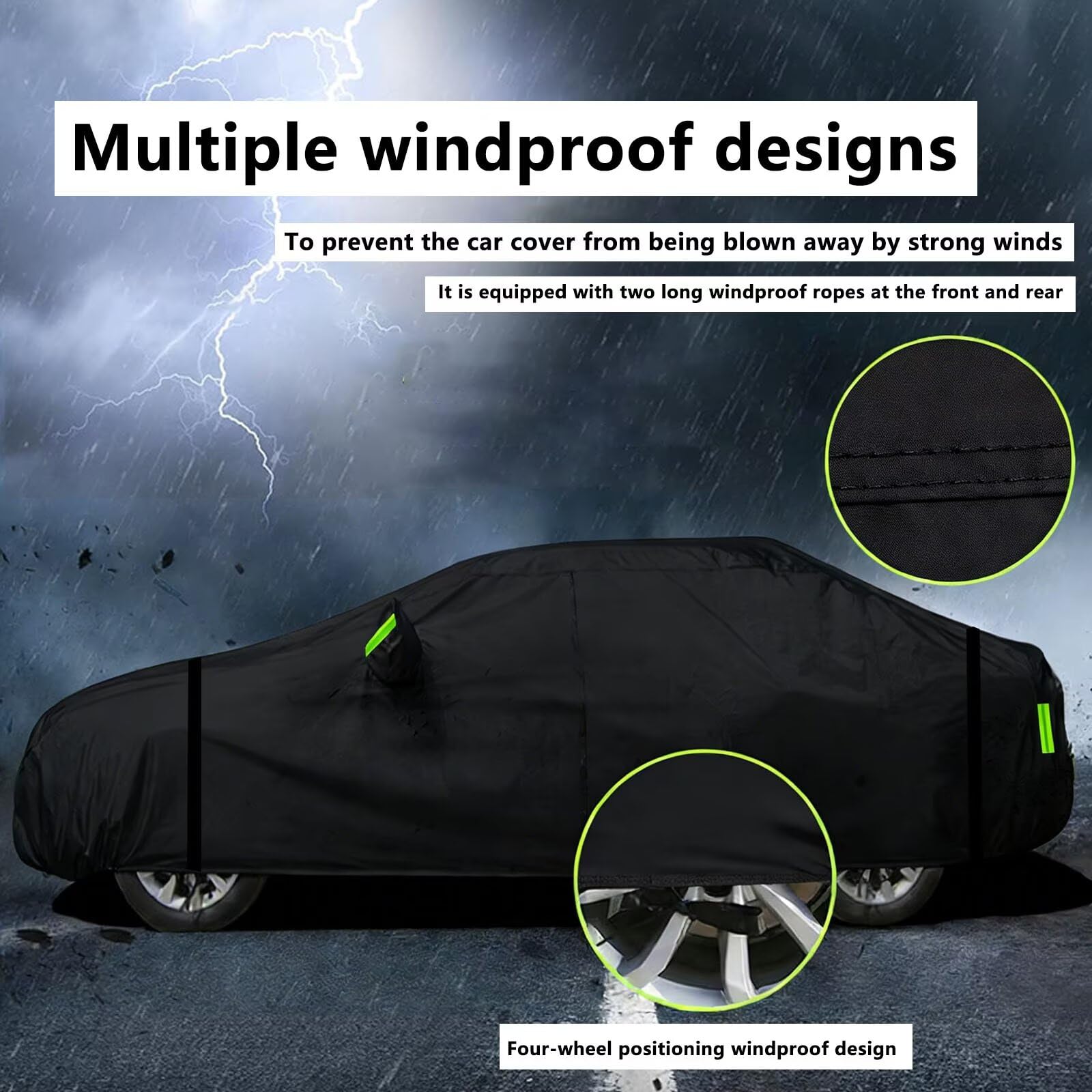 sur Mesure bache Voiture Exterieur imperméable Compatible avec Peugeot 5008 II 2016-2024,résistante au Soleil,au Vent,Neige Pluie,Protection Quatre Saisons(Black Green)