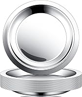 Vista 1 de Juego de 20 posavasos de acero inoxidable de 4.5 pulgadas, color plateado liso, resistente al calor, diseño a prueba de fugas, para mesa, bebida