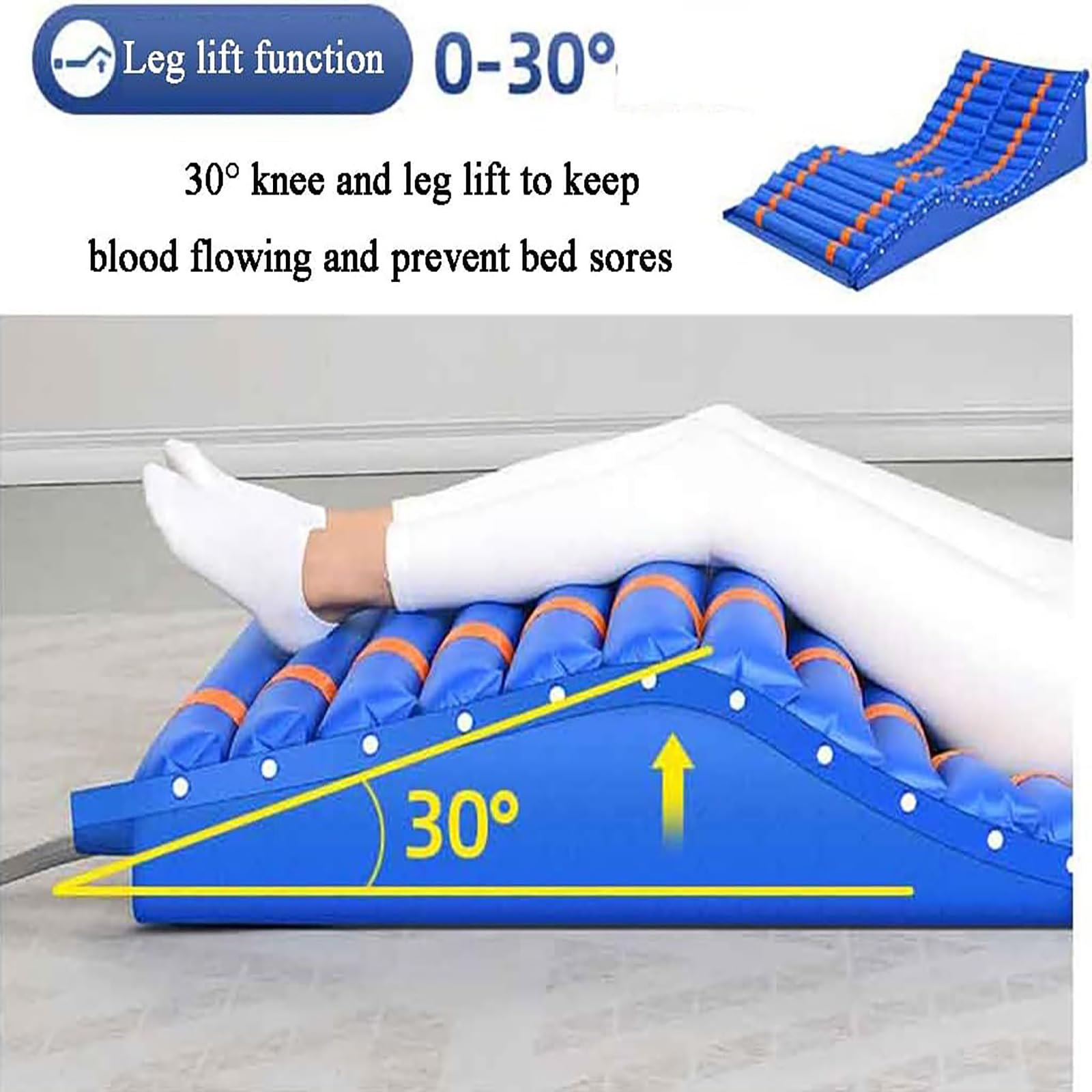 Cojín Inflable Antiescaras, Colchón De Presión Alterna con Giro Automático, Estomas Extraíbles, Giro a Izquierda Y Derecha, Elevación Automática De Espalda Y Piernas Y Modo De Sueño Ajustable
