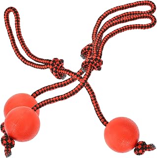 Ipetboom 3pcs Dog Training Ball on Rope Dog Rope Toys Ball Exercise Rubber Ball on Rope for Pet Training Playing Chewing Reward Fetch Play