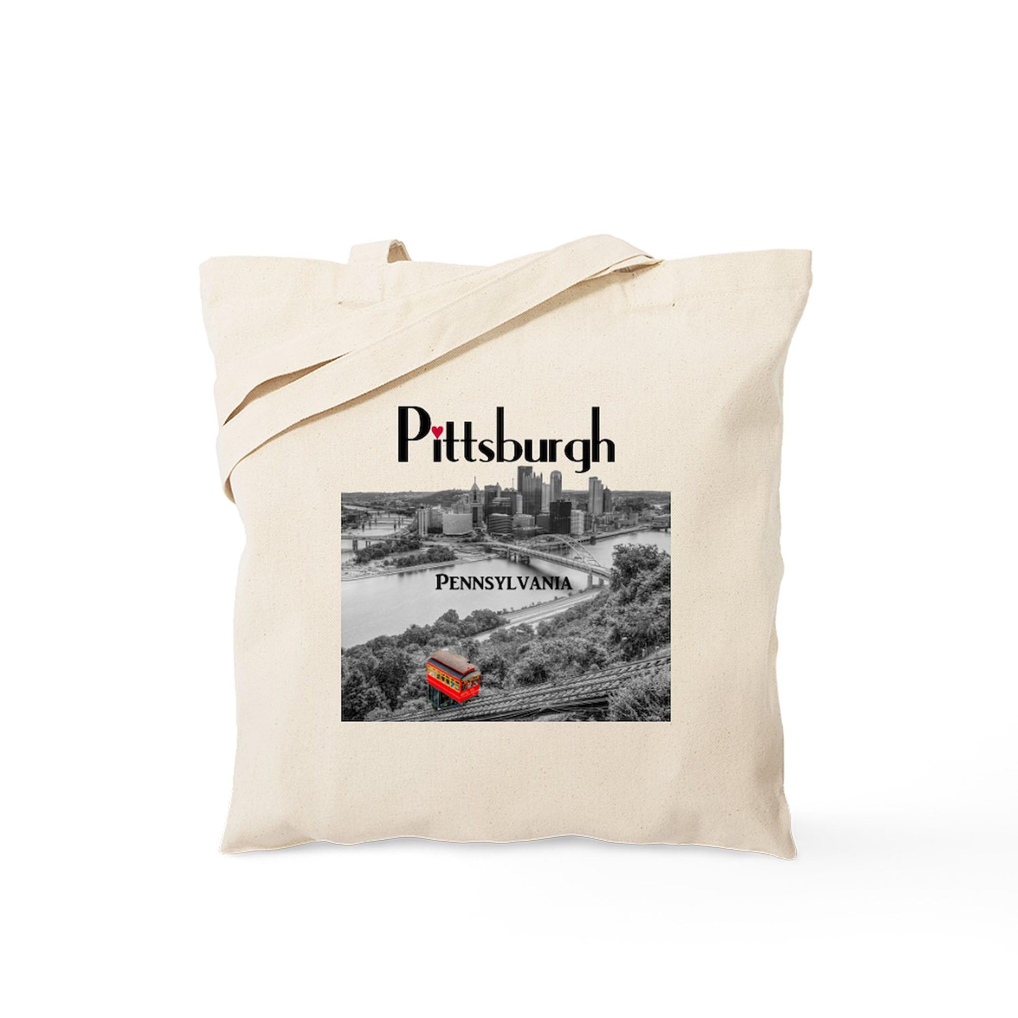 CafePress Pittsburgh Tote Bag Natural Canvas Tote Bag, Reusable Shopping Bag