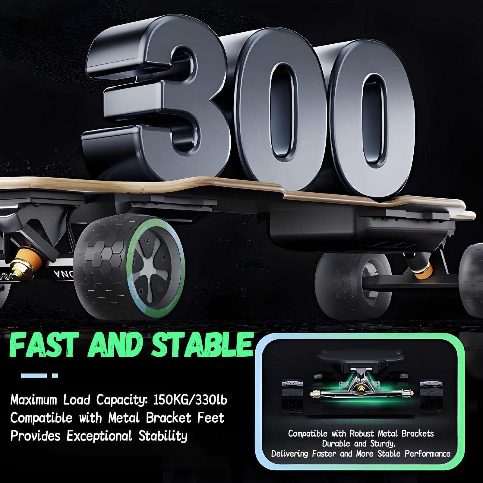 Skateboard Elettrico Longboard, Skateboard Elettrico, velocità Massima 40 mph, capacità di carico 150 kg, per Campus e Città. Orange
