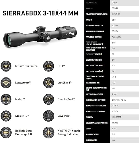 Miniatura 4 de SIG SAUER SIERRA6BDX - Mira telescópica Maintube F2 / Segundo plano focal de 3-0.709x1.732 in 1.181 in con datos balísticos BDX integrados Xchange