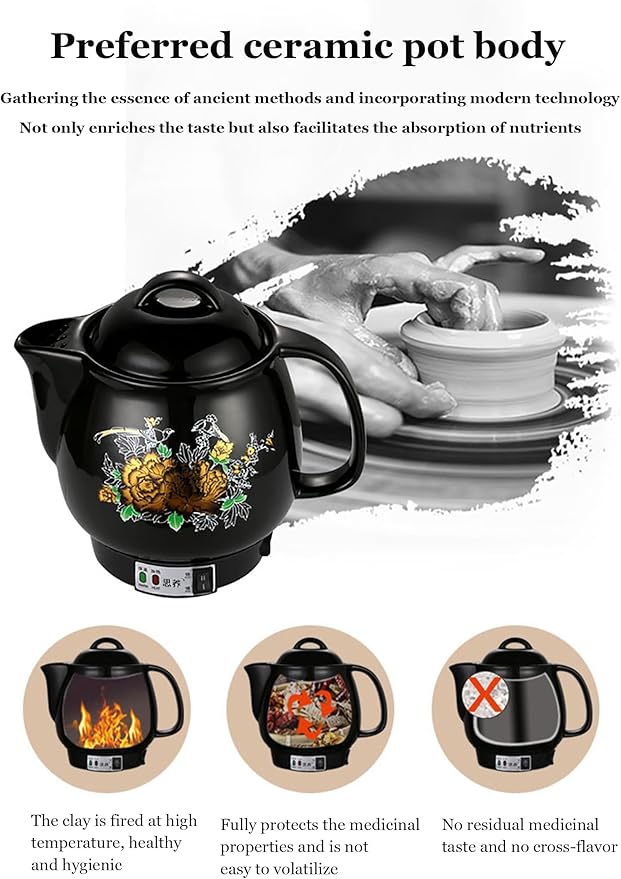 Olla Eléctrica Inteligente para Hierbas, Sopa y Té, 4L, Negro Brillante miniatura 7