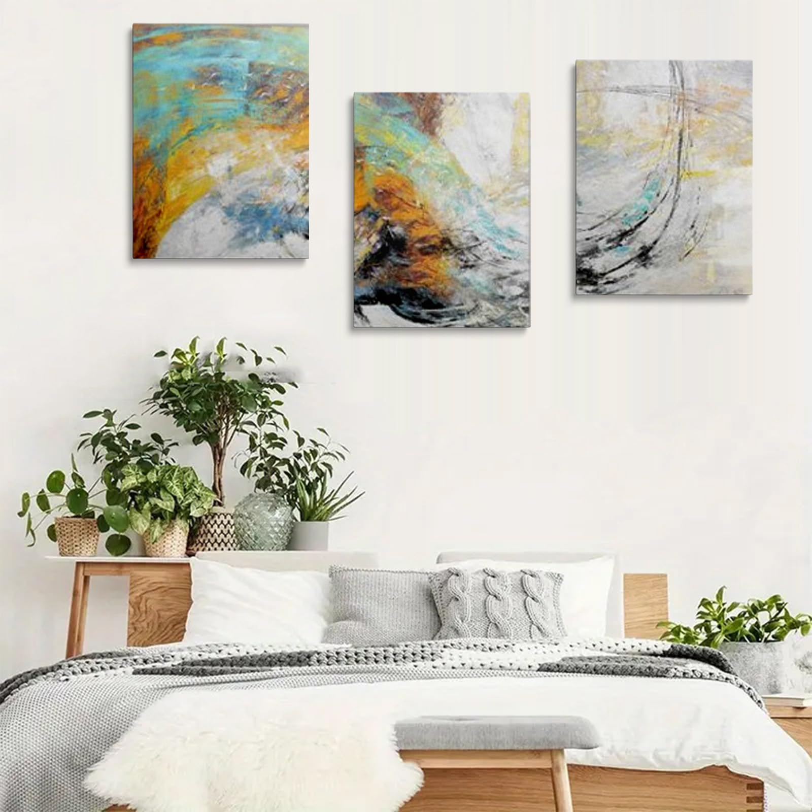 prinfantasy Pictures for Living Room Home Decor Framed Wall Art Poster 3 Pieces Canvas Prints Painting Modern Abstract Artwork GBYH0410 - Image 4