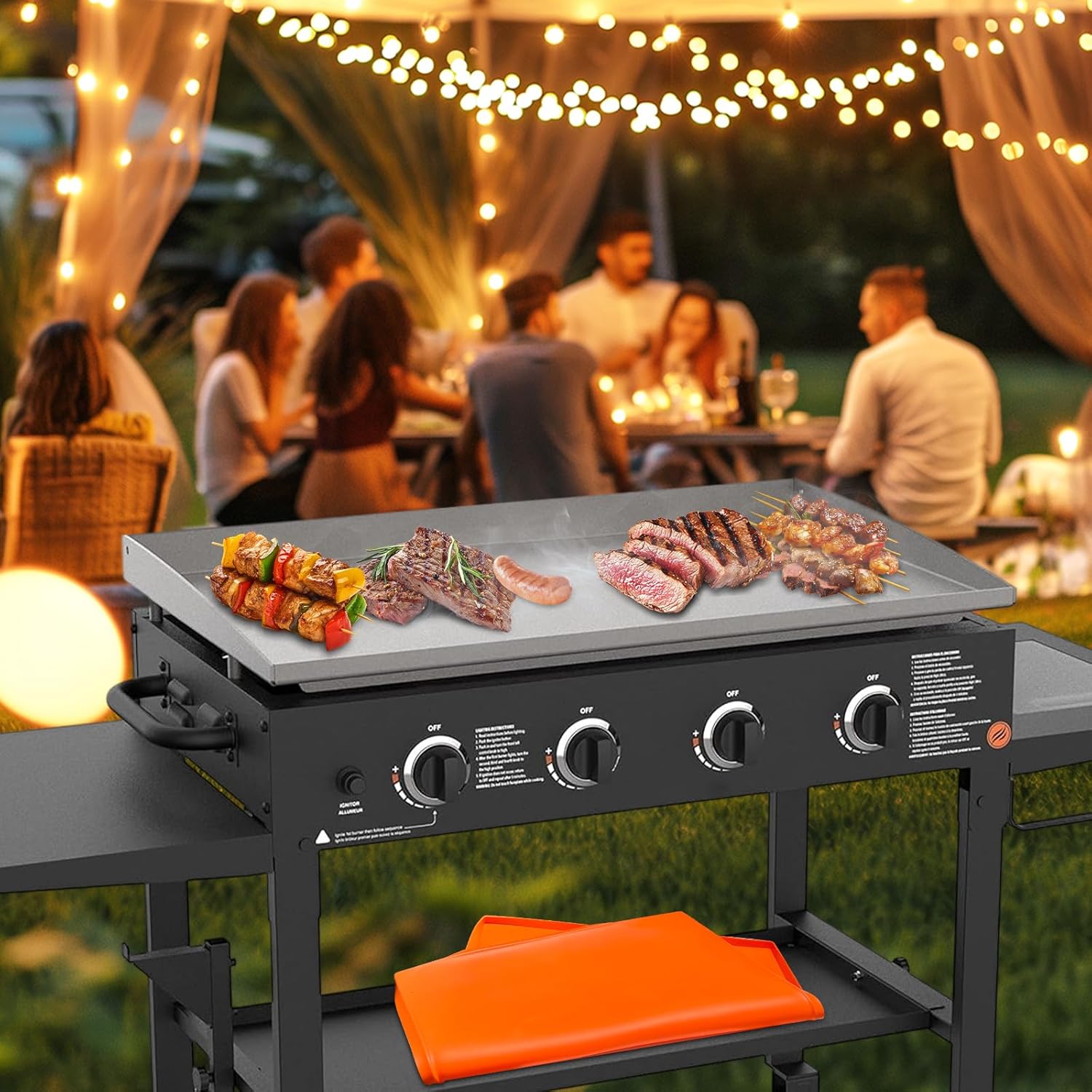 Silicone Griddle Cover Mat for Blackstone - 28 Inch Griddle Accessories Full Cover Wrapped Grill Mat Reusable Heavy Duty Food Grade Silicone Grill Mats - Image 7