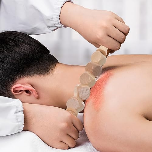 Miniatura 3 de Hemoton 6 Uds Herramientas de masaje Herramientas de madera para liberación muscular Copa de masaje corporal Grabado Rodillo de espalda Masaje Copa