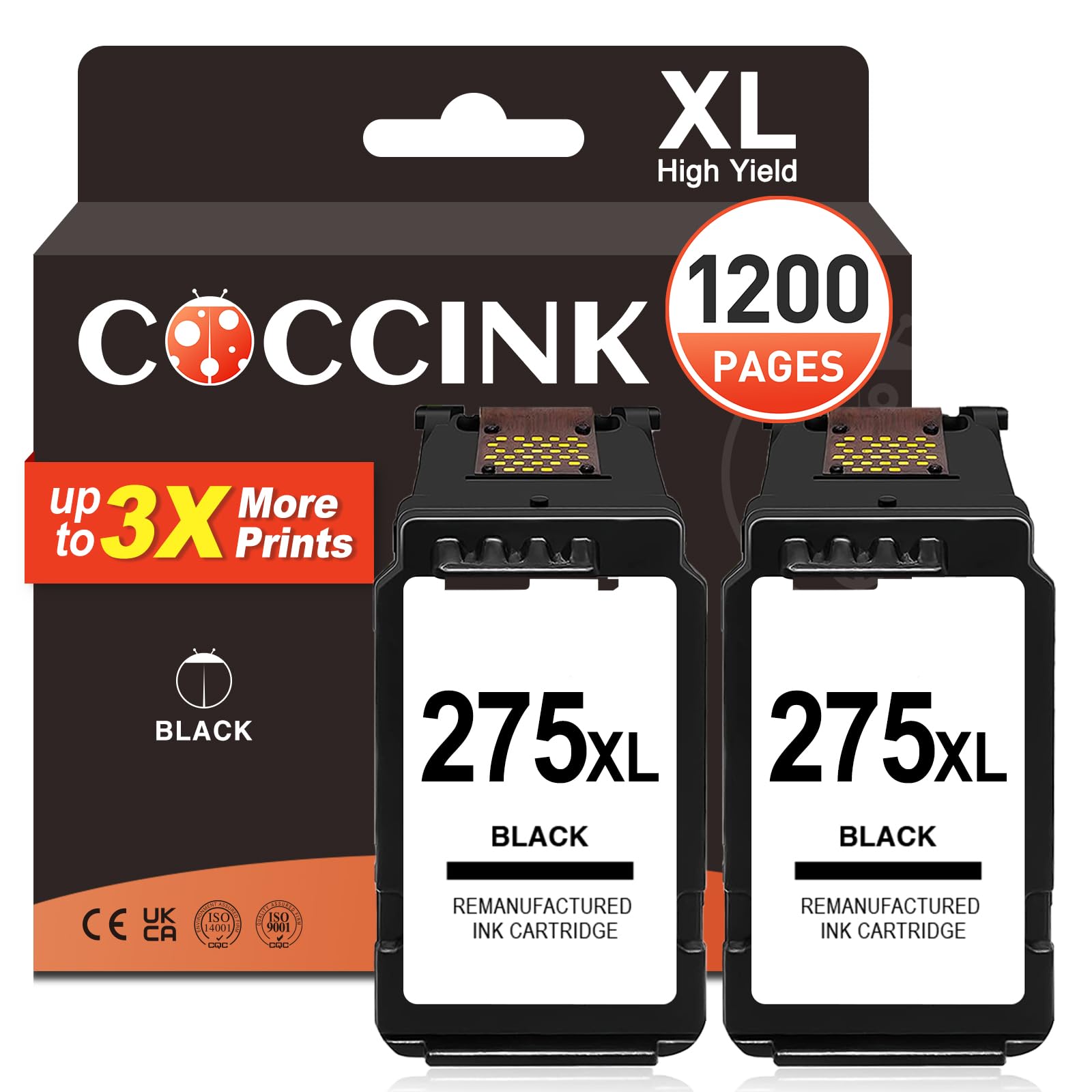 Amazon.com: COCCINK 275XL Black Ink Cartridges for Canon 275 XL