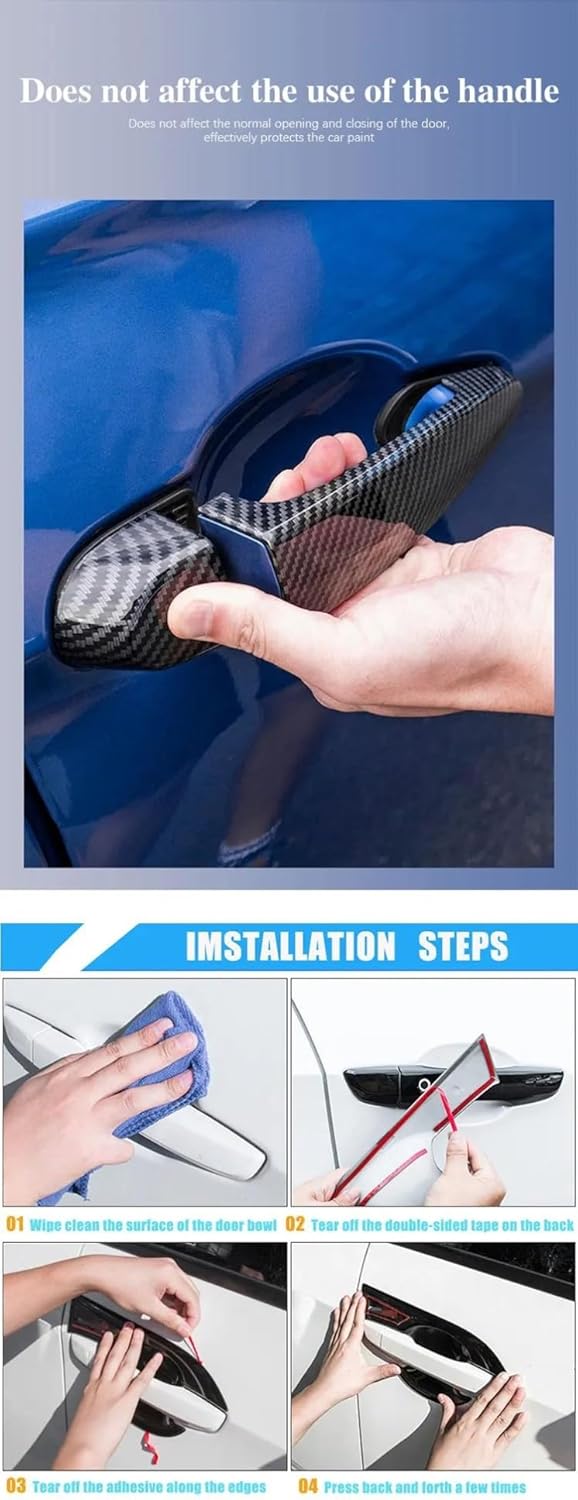 Exterior ABS Molding Protector Trim for Polo MK6 AW BZ 2017~2023 2018 Protective Auto Exterior Parts Accessories Stickers Car Door Handle Cover Trim