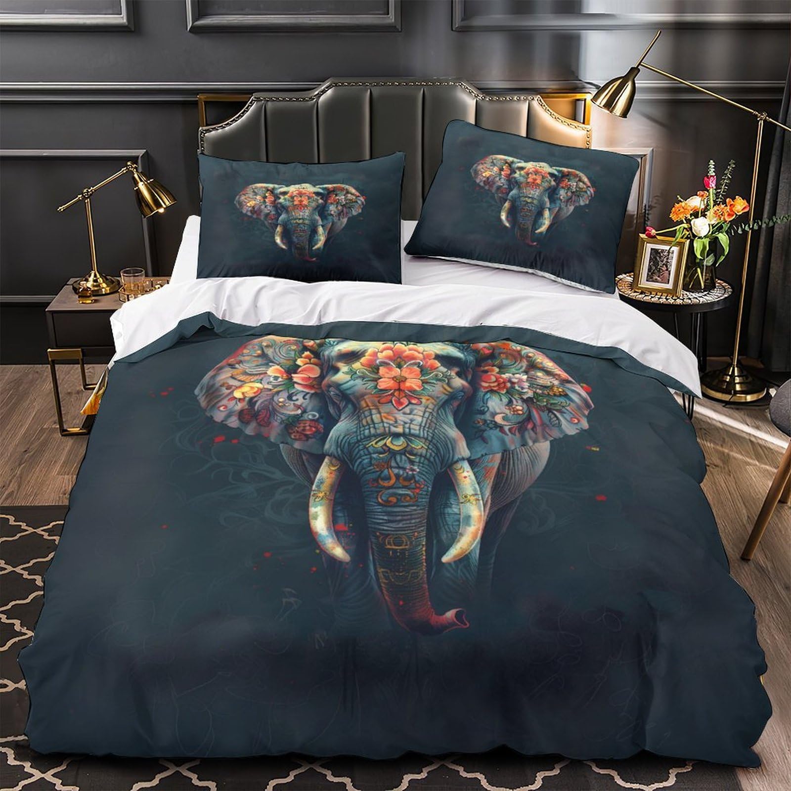 Parure de lit microfine hypoallergique 200x200 avec housse de couette graffiti 3D solide