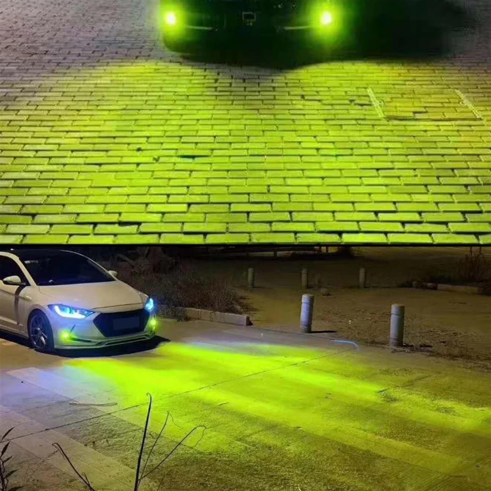 3000K H4 Phare De Voiture H7 LAMPE À LED Vert Citron H7 H4 LED Auto H11 H8 H1 HB3 HB4 H4 LED Ampoule 80W Phare De Moto 12V (Size : H11)