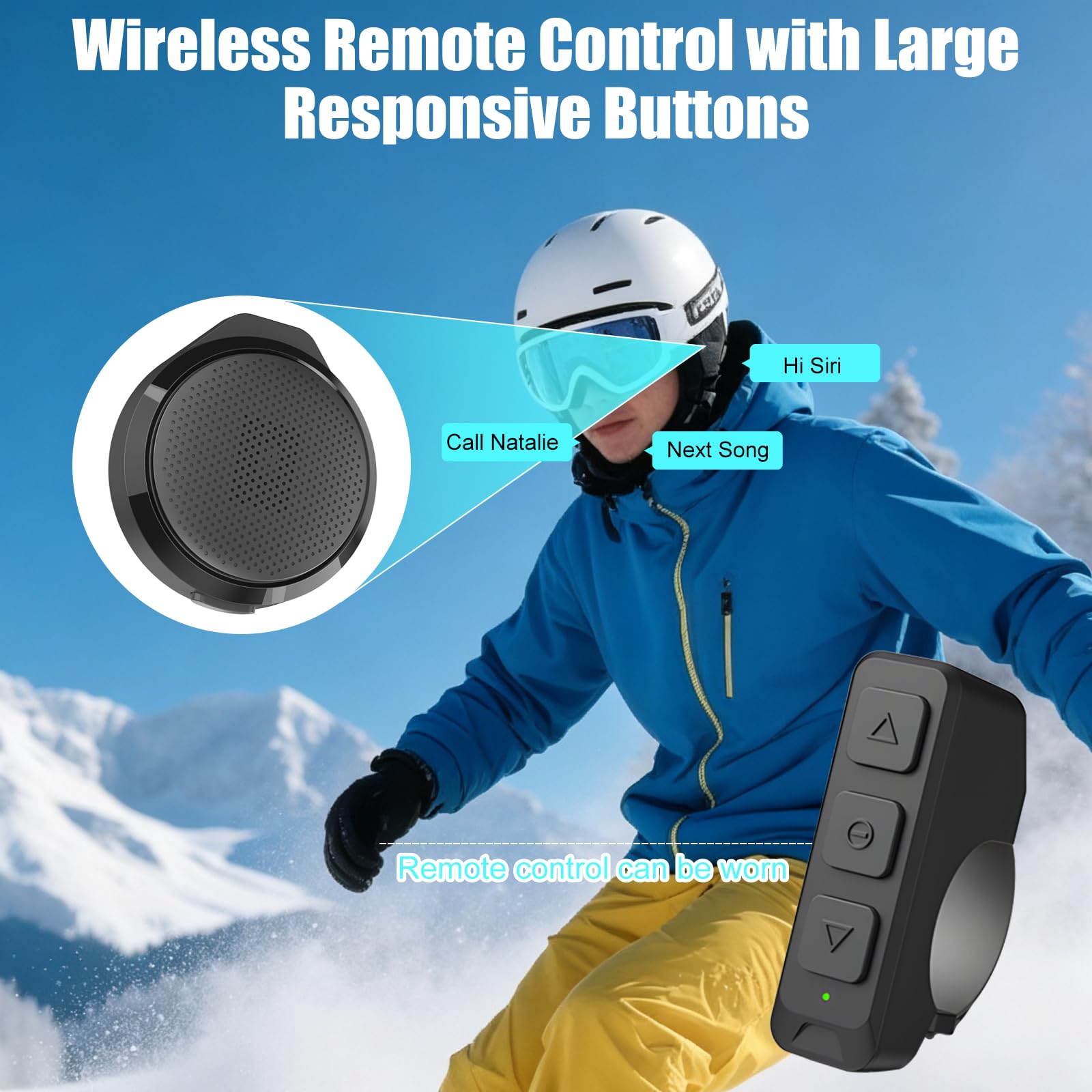 Cuffie Bluetooth per Casco da Moto con Telecomando Custodia di Ricarica