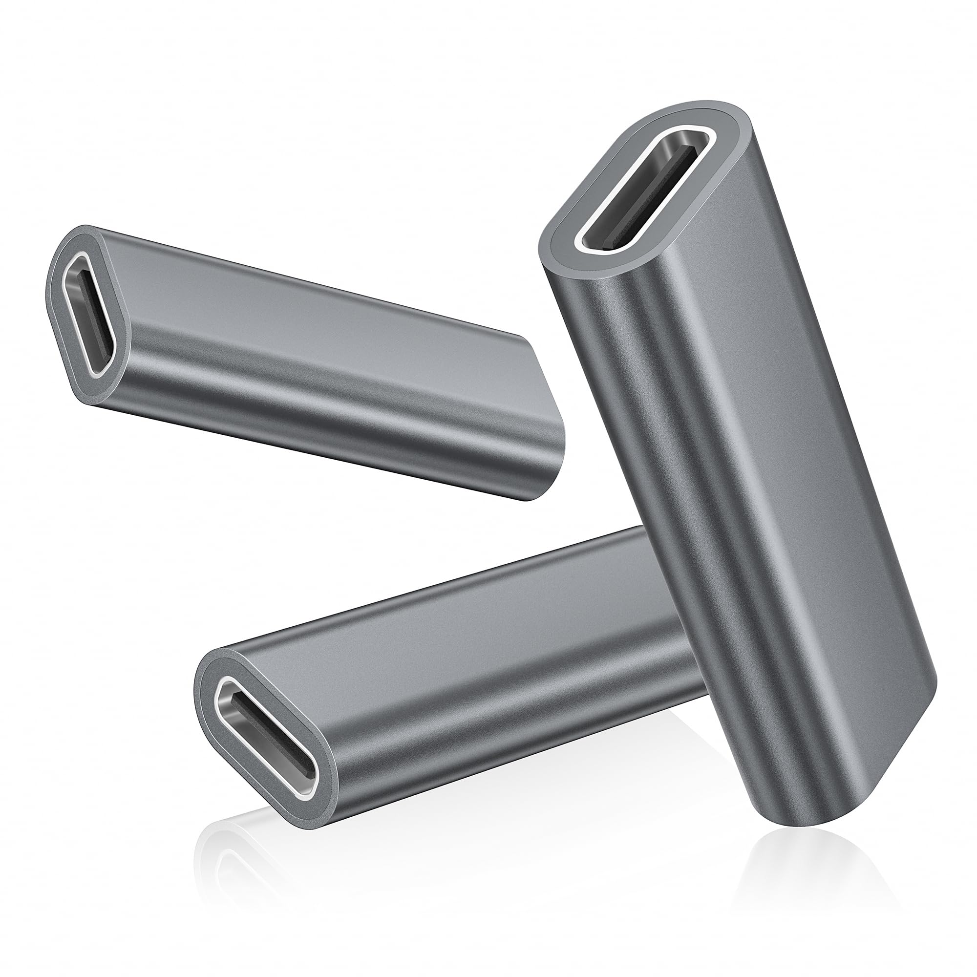 BASESAILOR Accoppiatore USB C 3-Pezzi,Adattatore USB C da Femmina a Femmina,USBC 3.1,Accoppiatore PD da 100 W per cavo Type C,Connettore di Estensione per Thunderbolt 4 3 per MacBook,iPhone 16 15