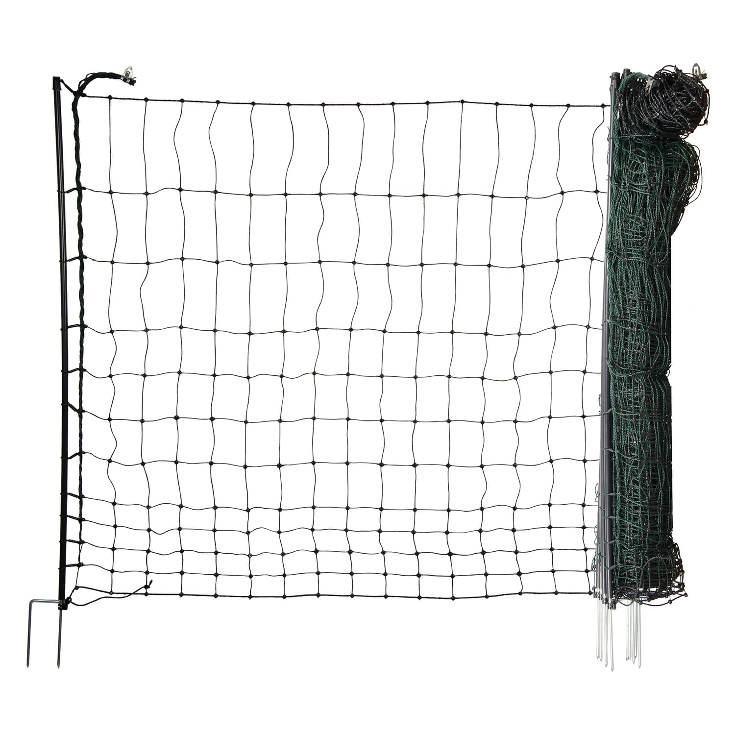 horizont easyLine Clôture pour poulets 50 m de long, 105 cm de haut – 14 piquets en PVC avec double pointe – Vert, clôture pour volaille sans électricité, clôture mobile, clôture électrique, poulets