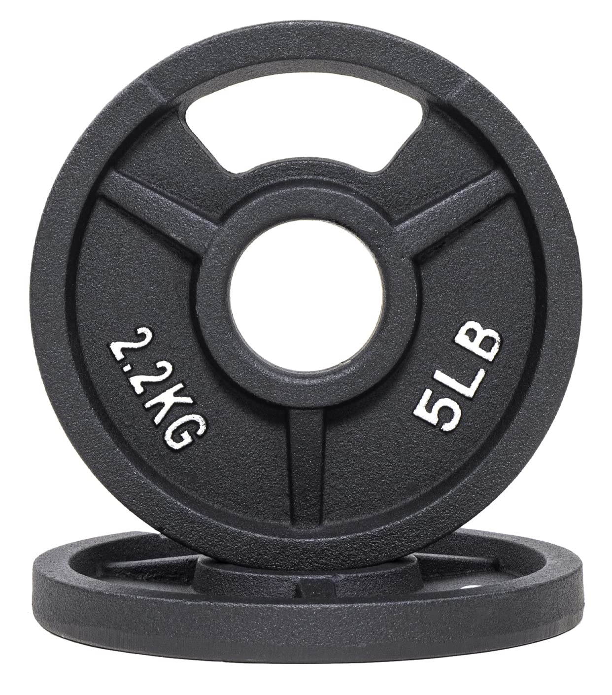 Signature Fitness Cast Iron Plate Weight Plate for Strength Training and Weightlifting, Olympic or Standard