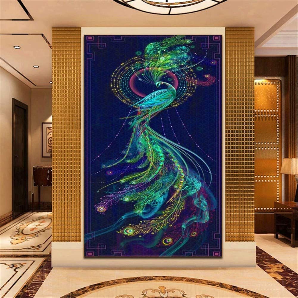 Zestawy do malowania diamentami 5D dla dorosłych/dzieci, pawi, niebieski, 80 x 160 cm, pełne wiercenie, diament, sztuka, obraz, kryształ, stras, diament, haft krzyżykowy, płótno, sztuka, rękodzieło,