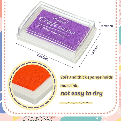 Miniatura 4 de Almohadilla de tinta lavable de 40 colores para manualidades almohadillas de tinta para los dedos para sellos de goma para niños papel de madera