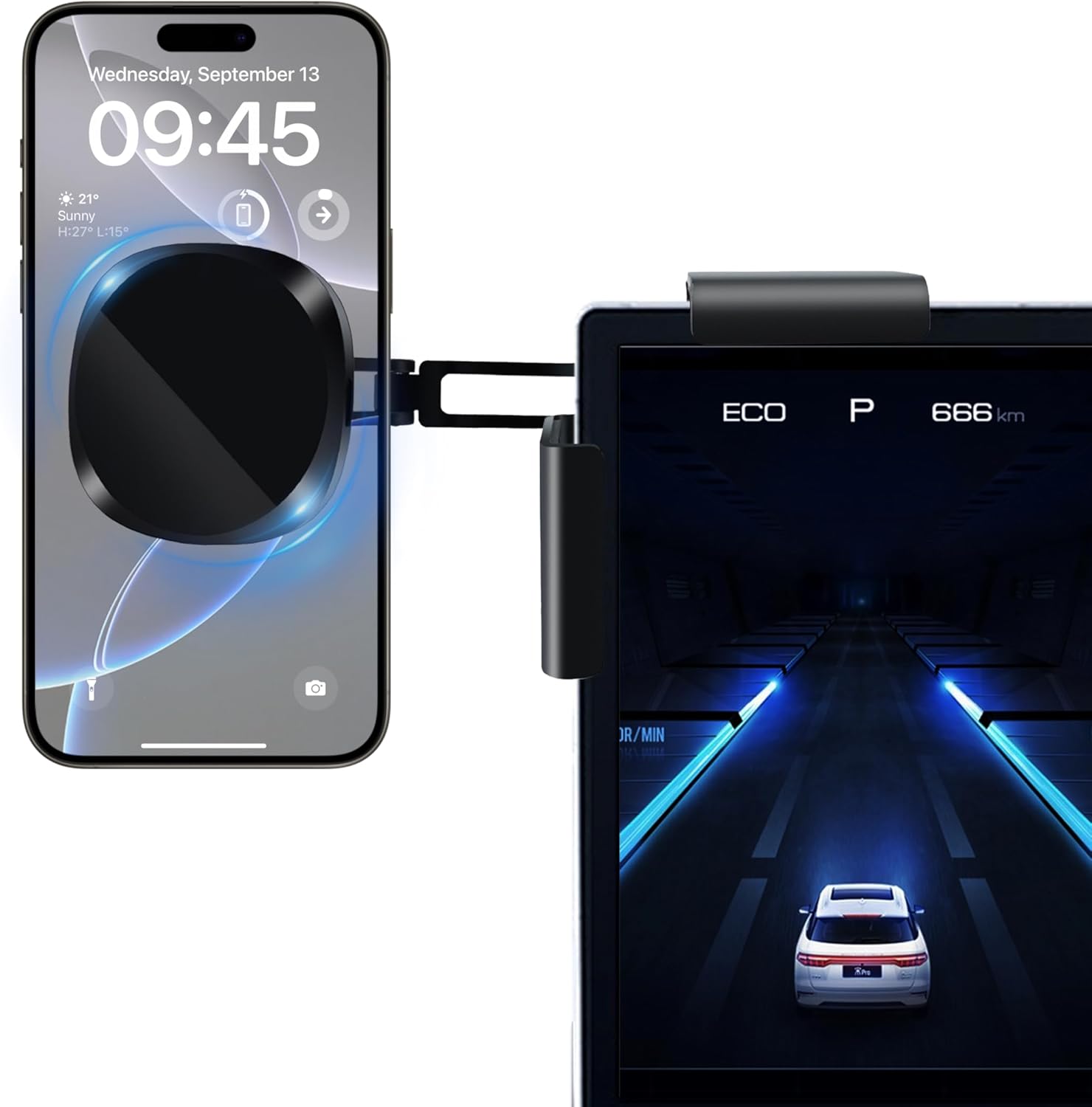 Karmus Tesla Phone Mount - Upgrade Strong Magnetic Car Phone Holder Tesla Model 3 and Y Accessories Car Mount for iPhone 17 16 15 14 13 Plus Pro Max Series & More