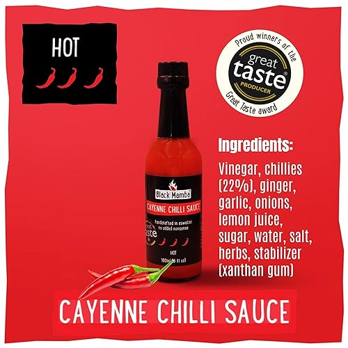 Miniatura 7 de Juegos de regalo de salsa picante de veneno de chile de Black Mamba Foods  Salsa de chile jalapeño, salsa Peri Peri y salsa picante de cayena  Salsa